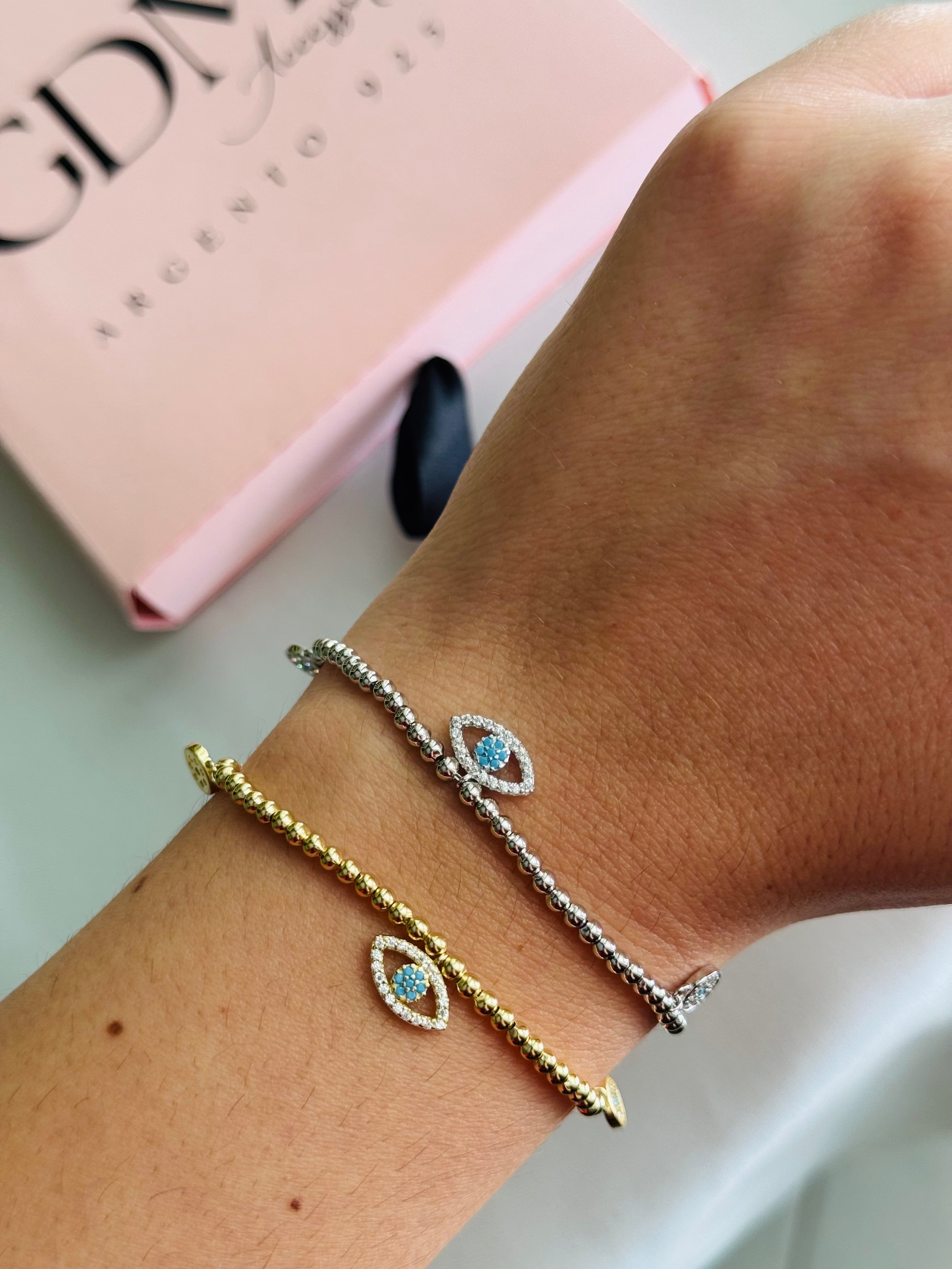 Bracciale Sferette e Occhio di Fatima