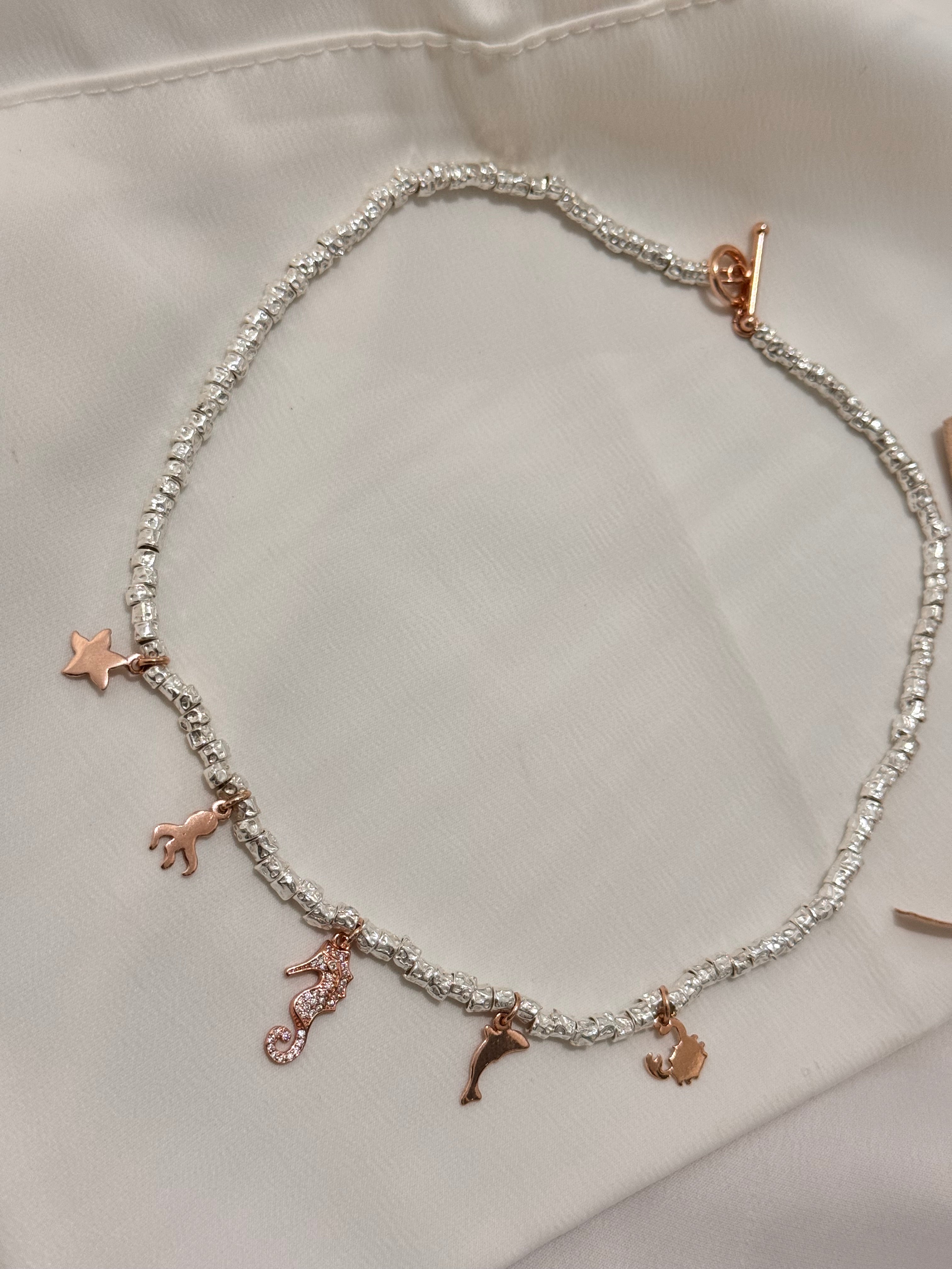 Collana Charm Rosa Pepite Maxi