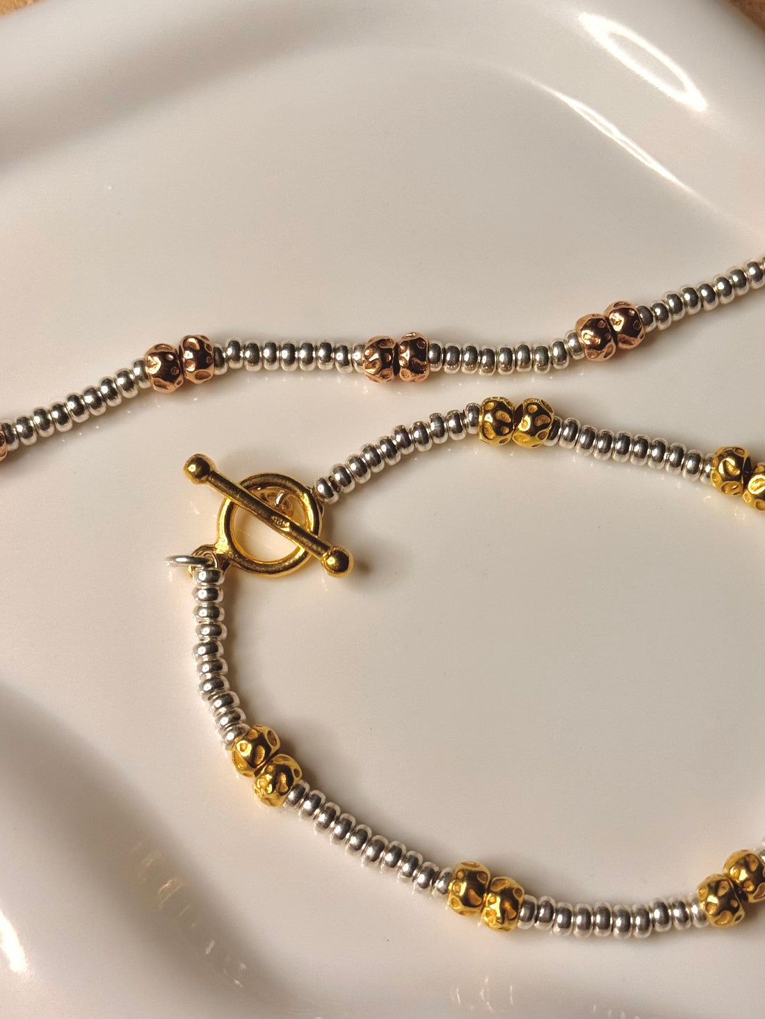 Bracciale Rondelline e Granelli Bombati e Tondeggianti