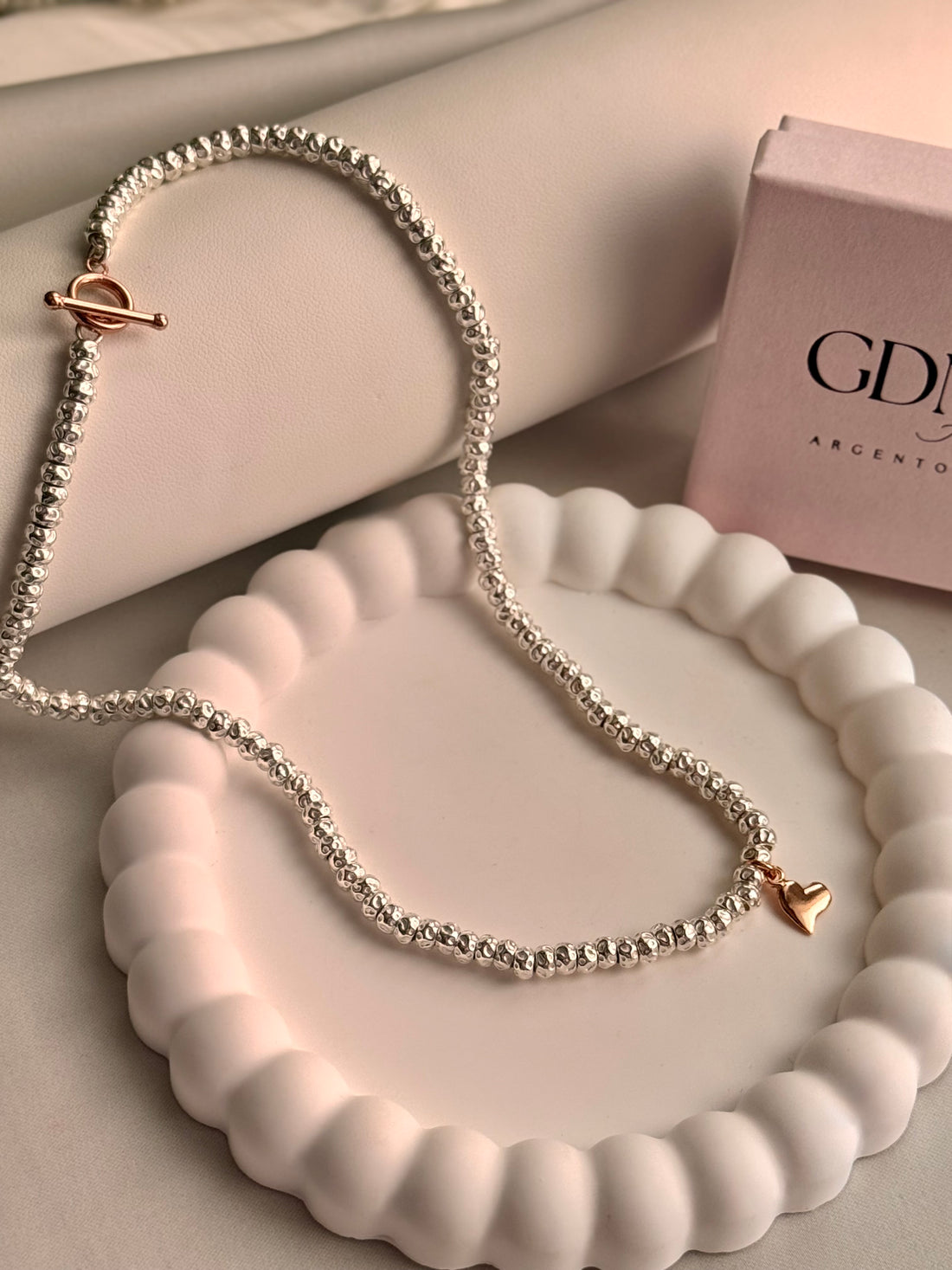 CREA LA TUA COLLANA GRANELLI BOMBATI E TONDEGGIANTI - Argento e Rosa