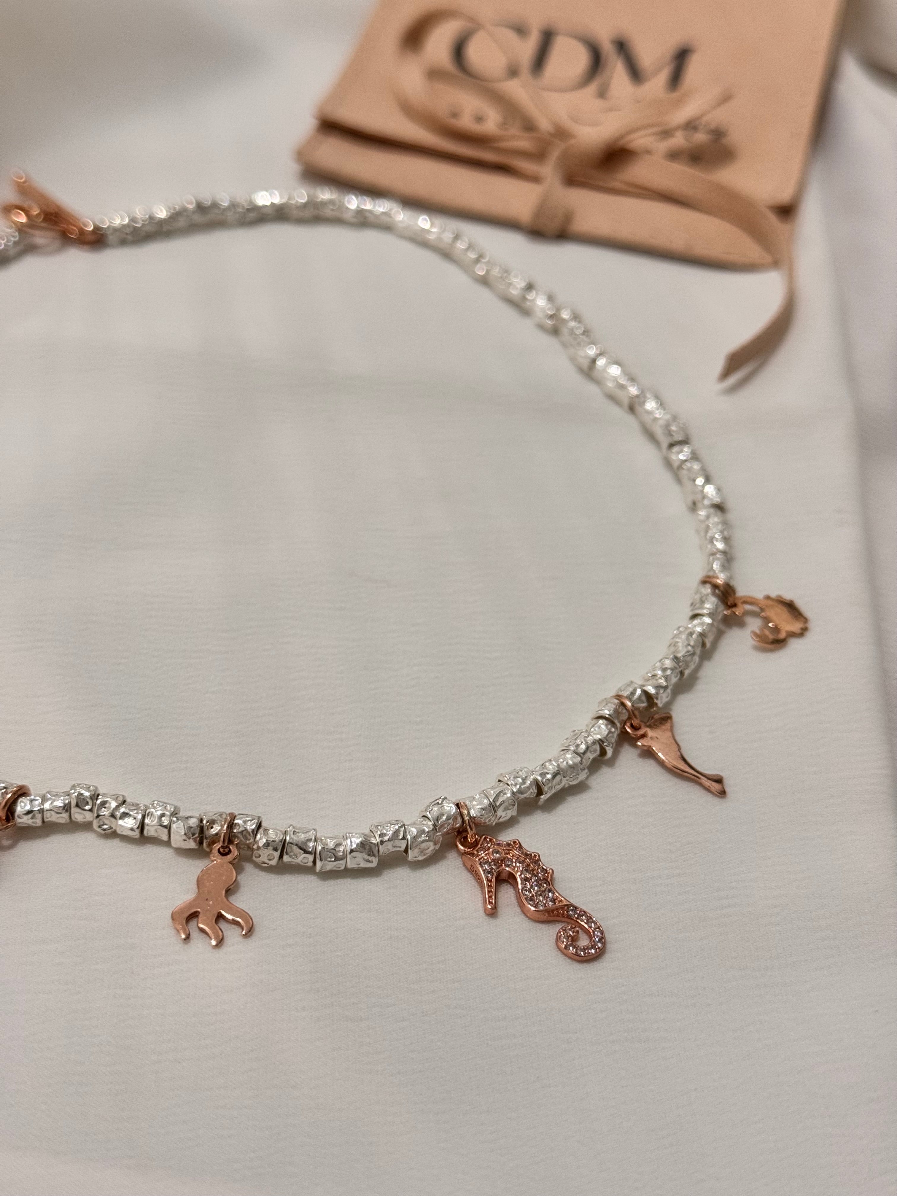 Collana Charm Rosa Pepite Maxi