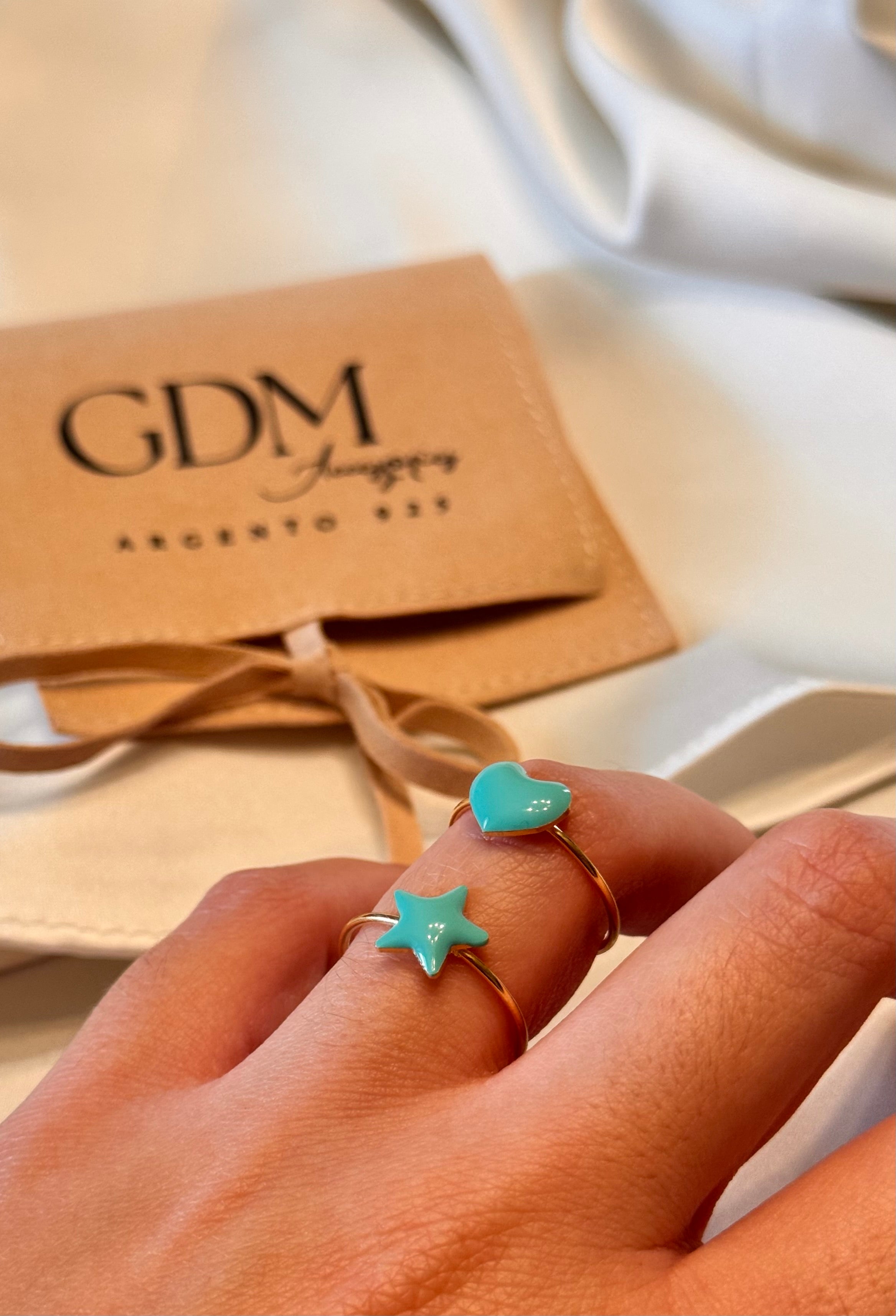 Anello Cuore Stella Smaltati