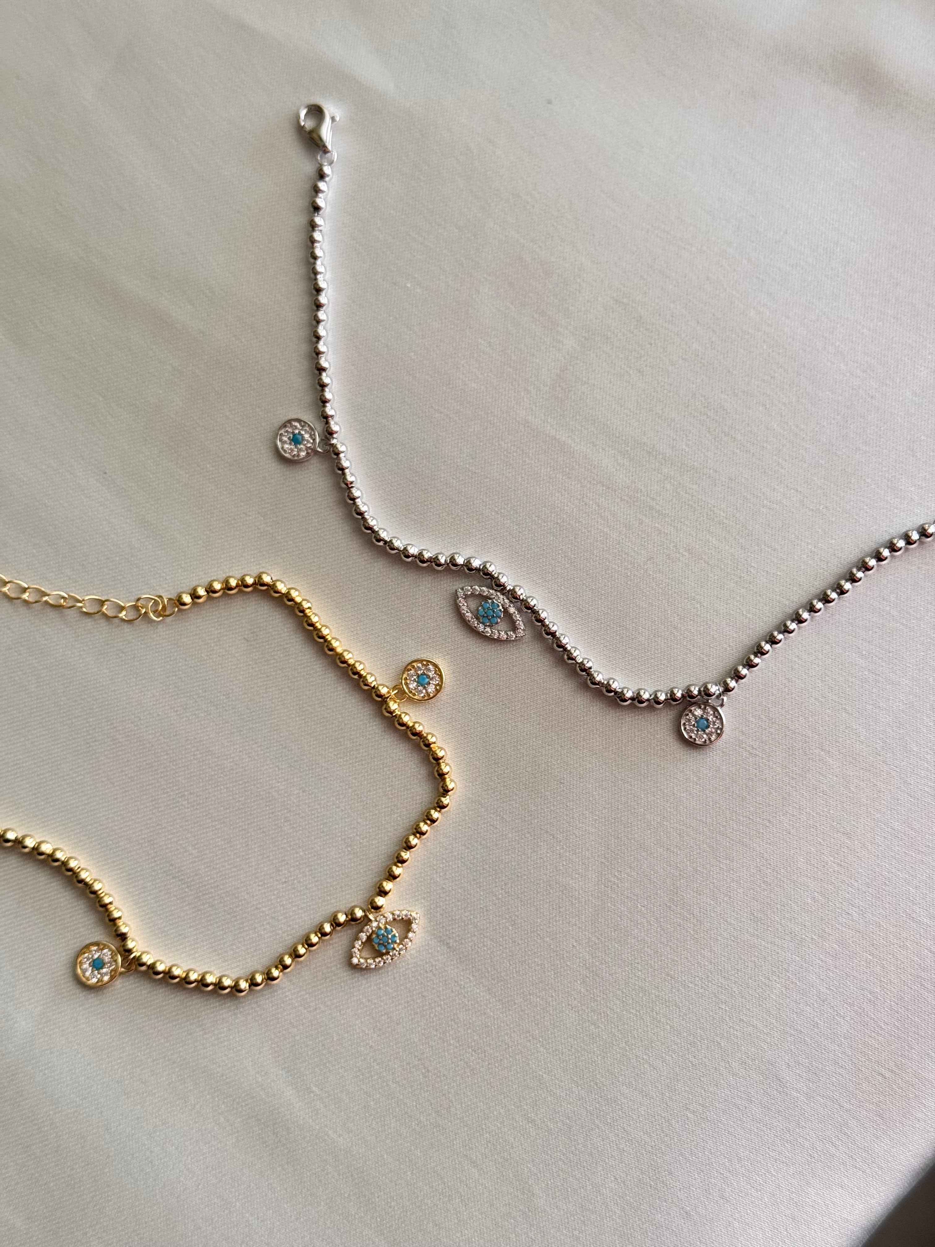 Bracciale Sferette e Occhio di Fatima