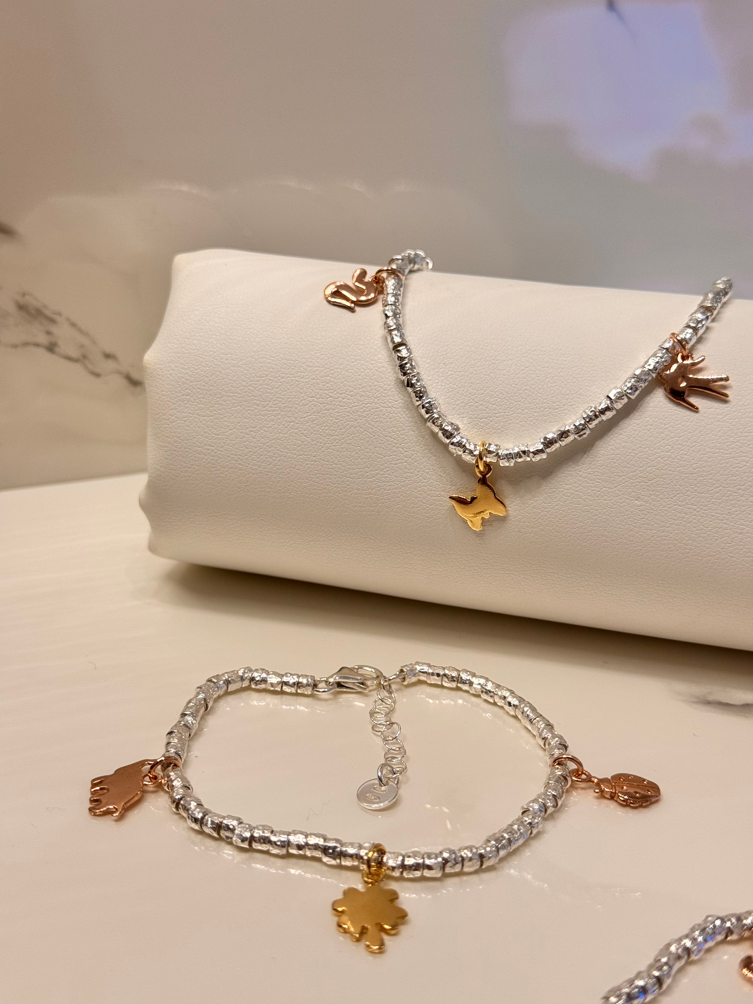 Box Bracciali Charm Rosa - Gold