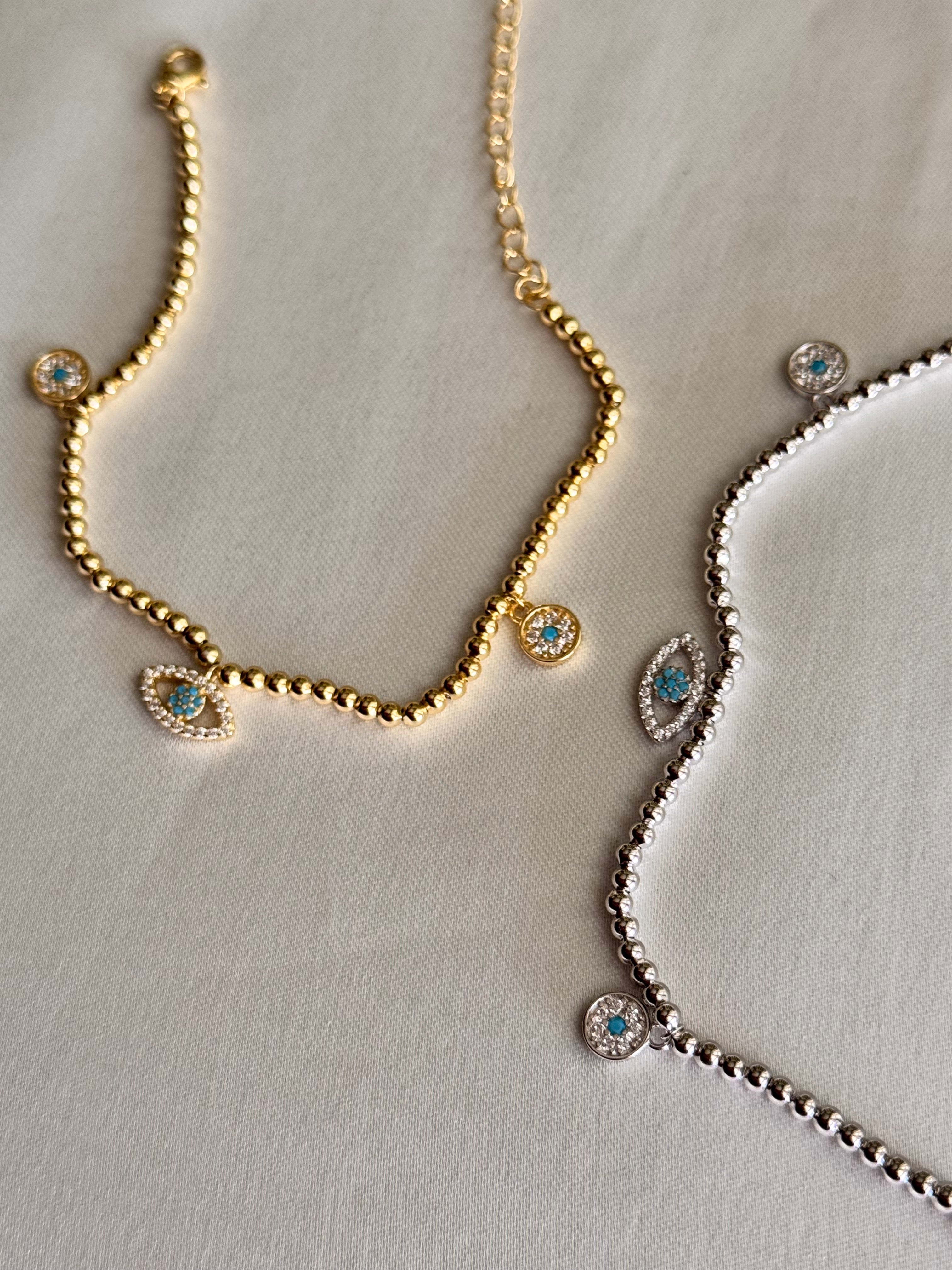 Bracciale Sferette e Occhio di Fatima