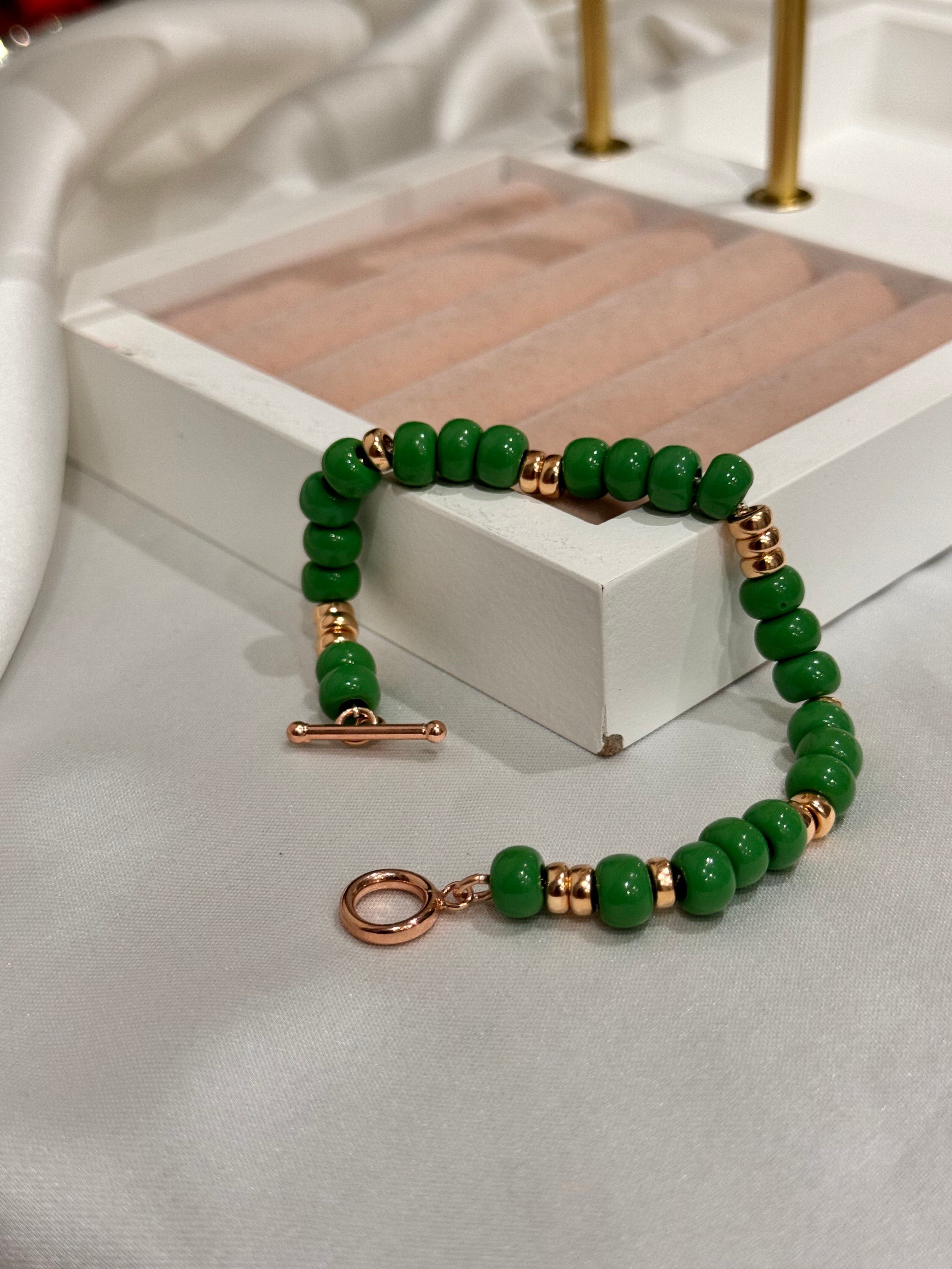 Bracciale Rondelle Rosa e Pietre