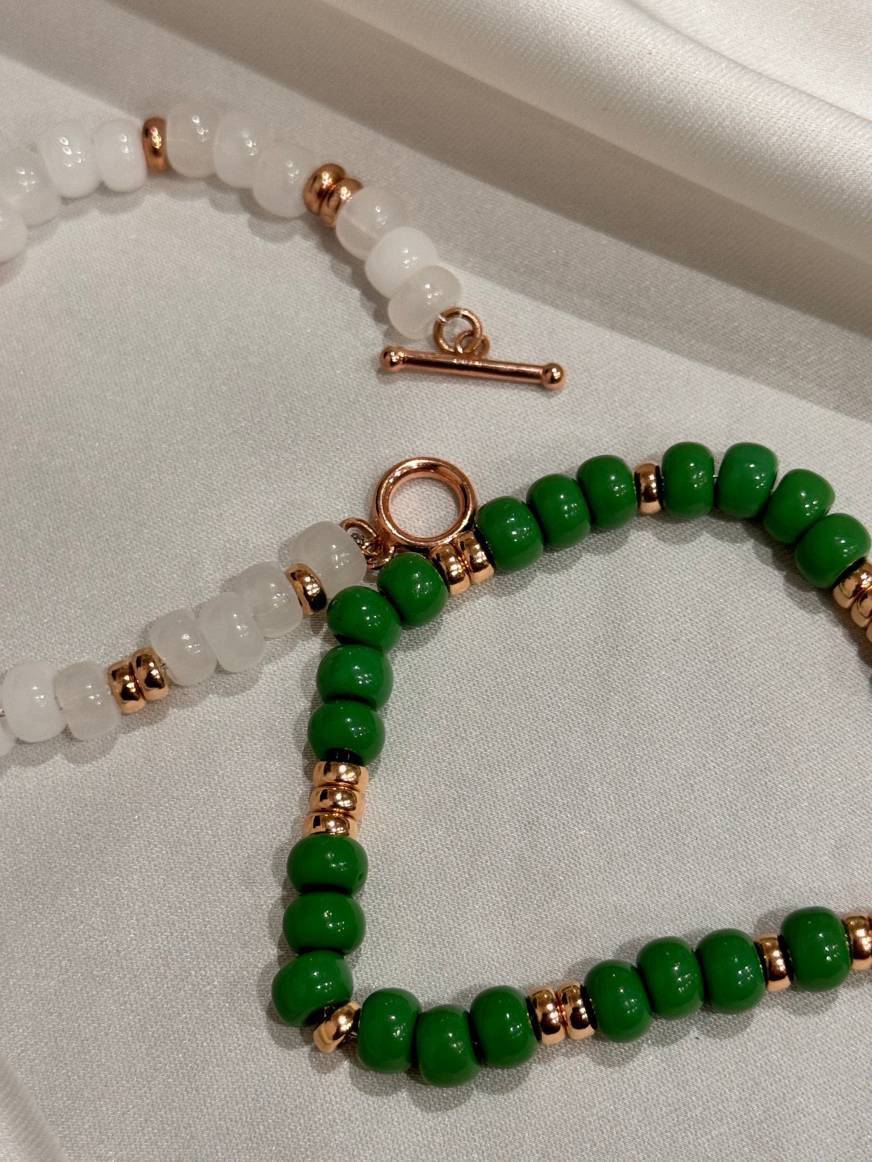 Bracciale Rondelle Rosa e Pietre