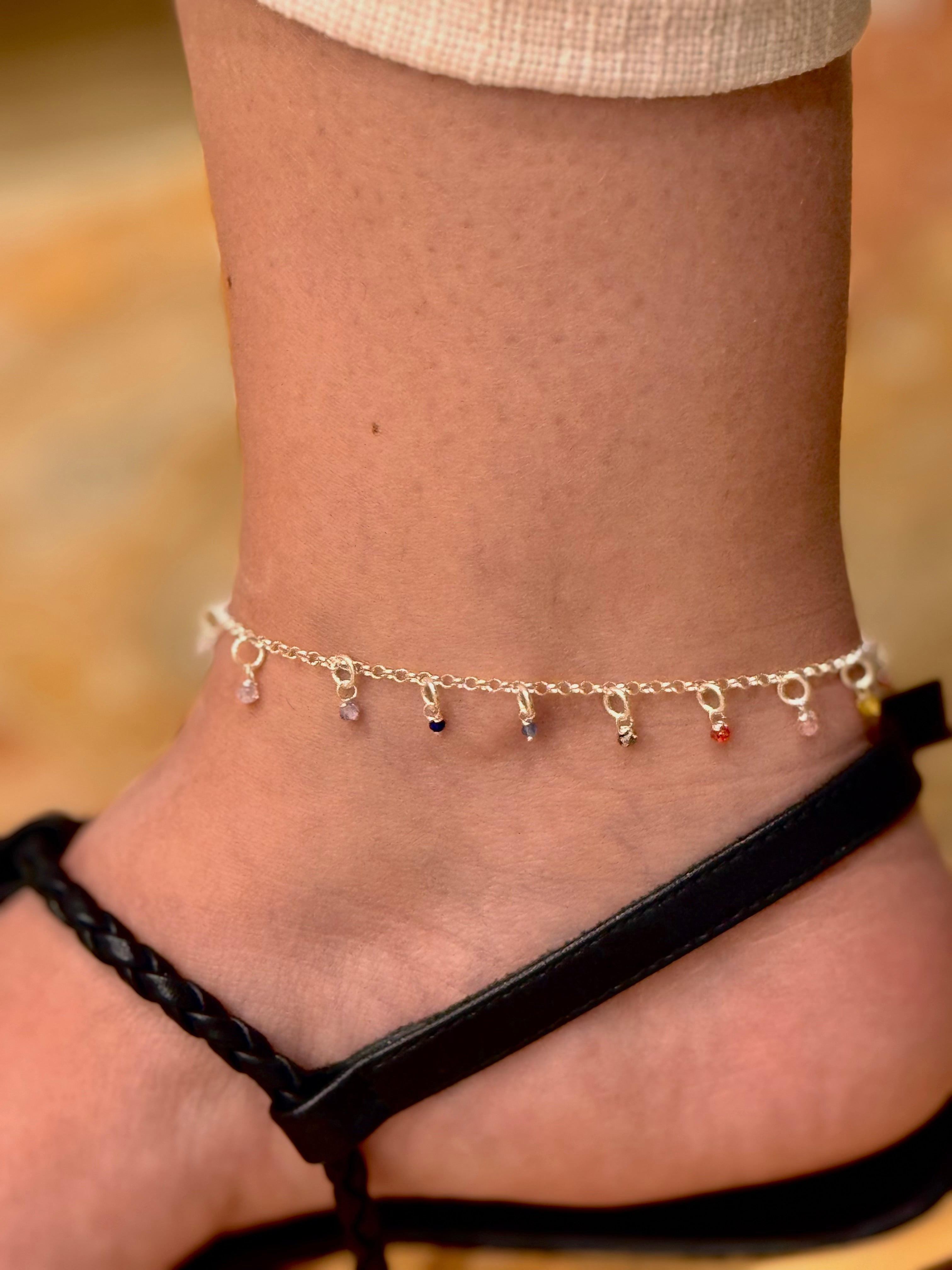 Cavigliera Cristallini di Zirconia Multicolor