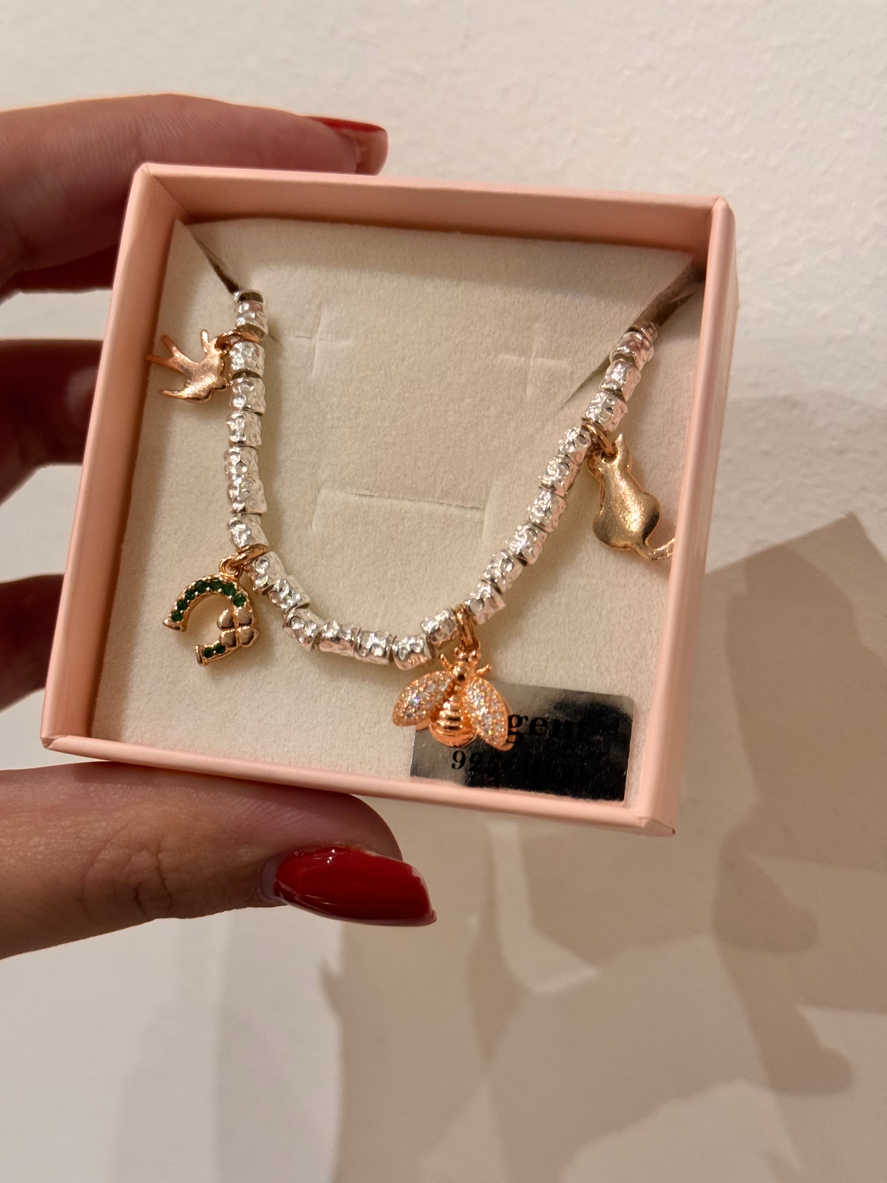 CREA IL TUO BRACCIALE GRANELLI MAXI - charms rosa