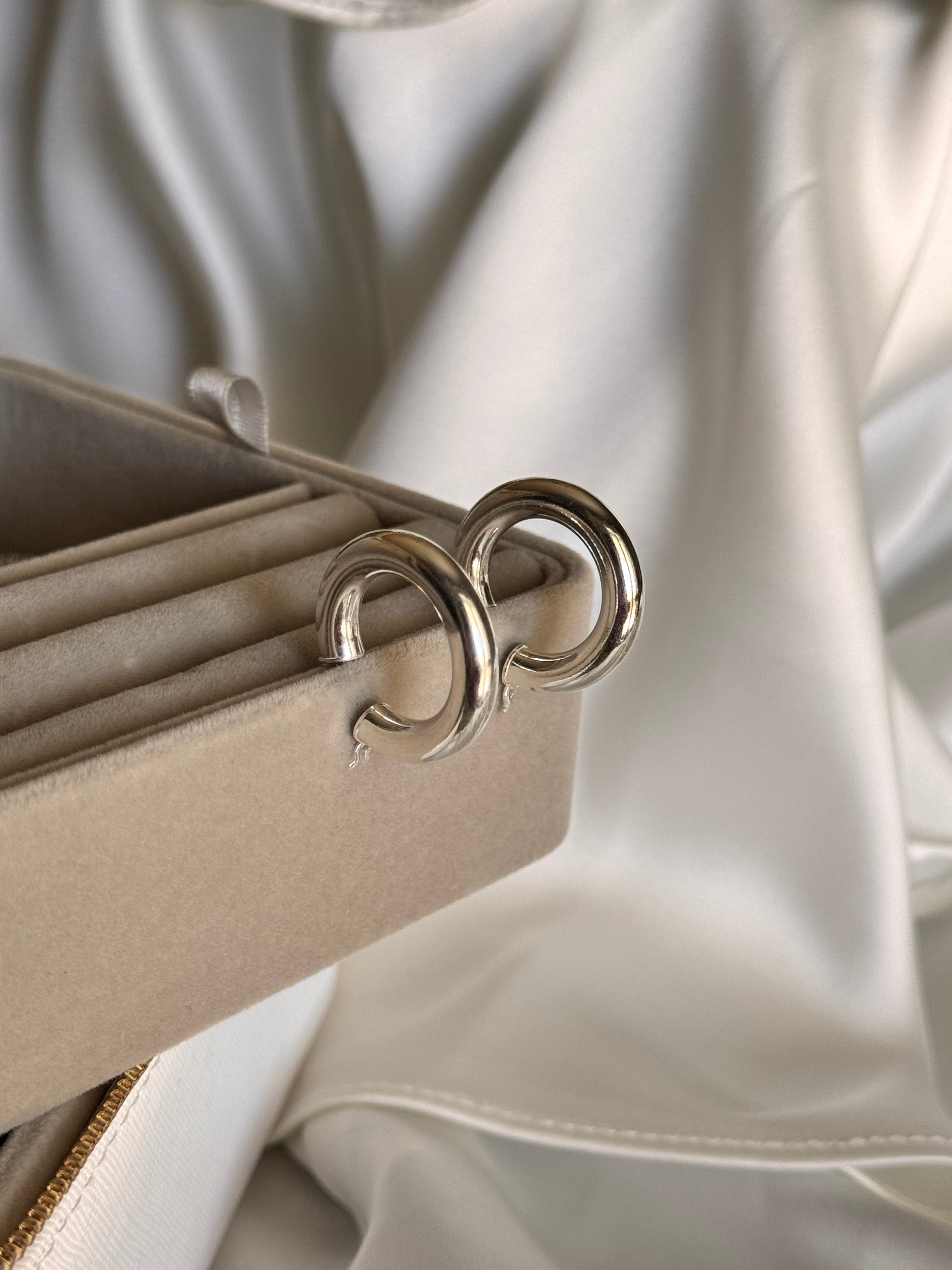 Orecchini Argentati Bombati