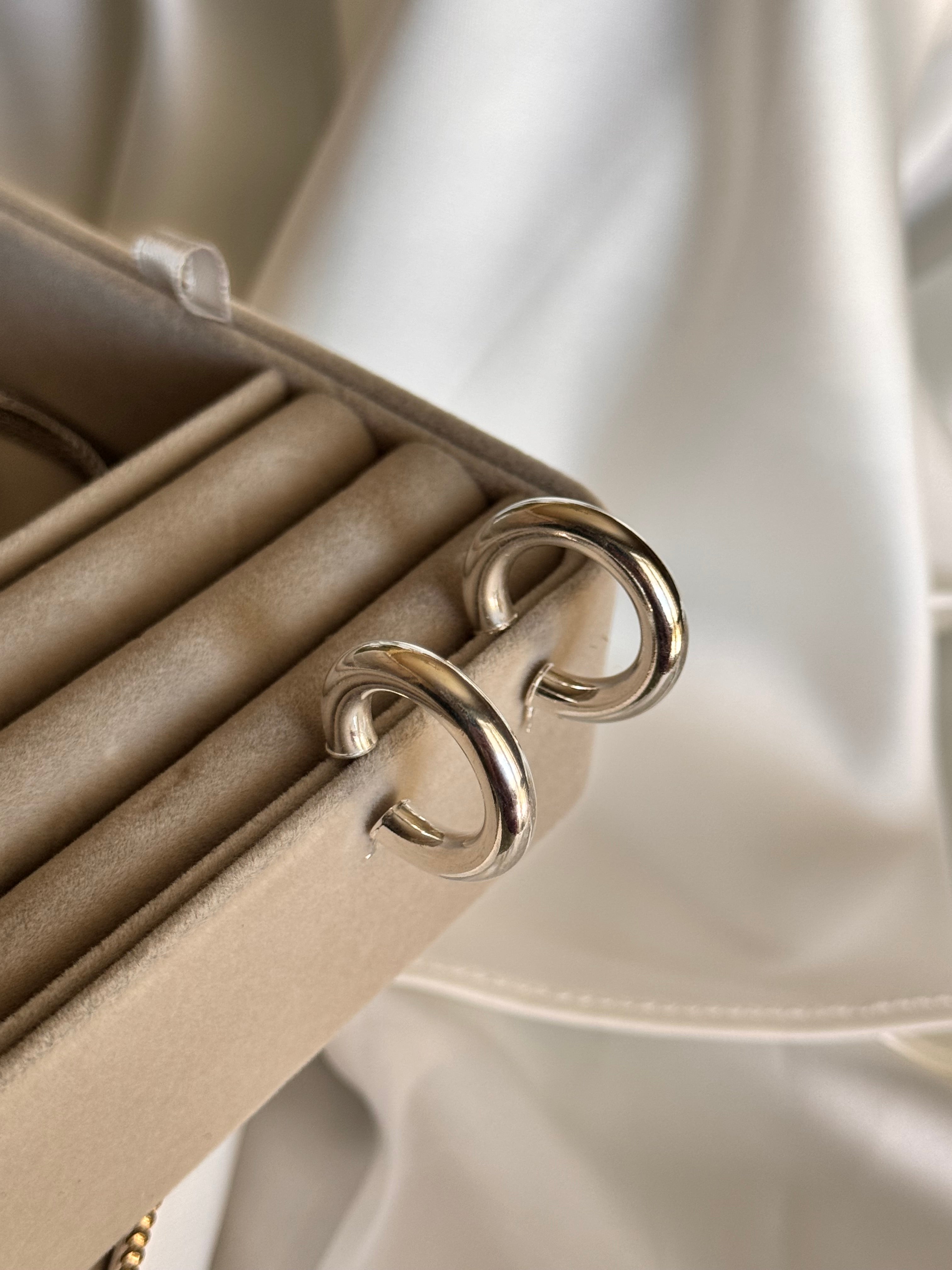 Orecchini Argentati Bombati