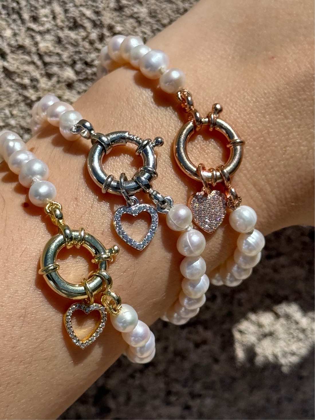 Bracciale Perle e Cuore