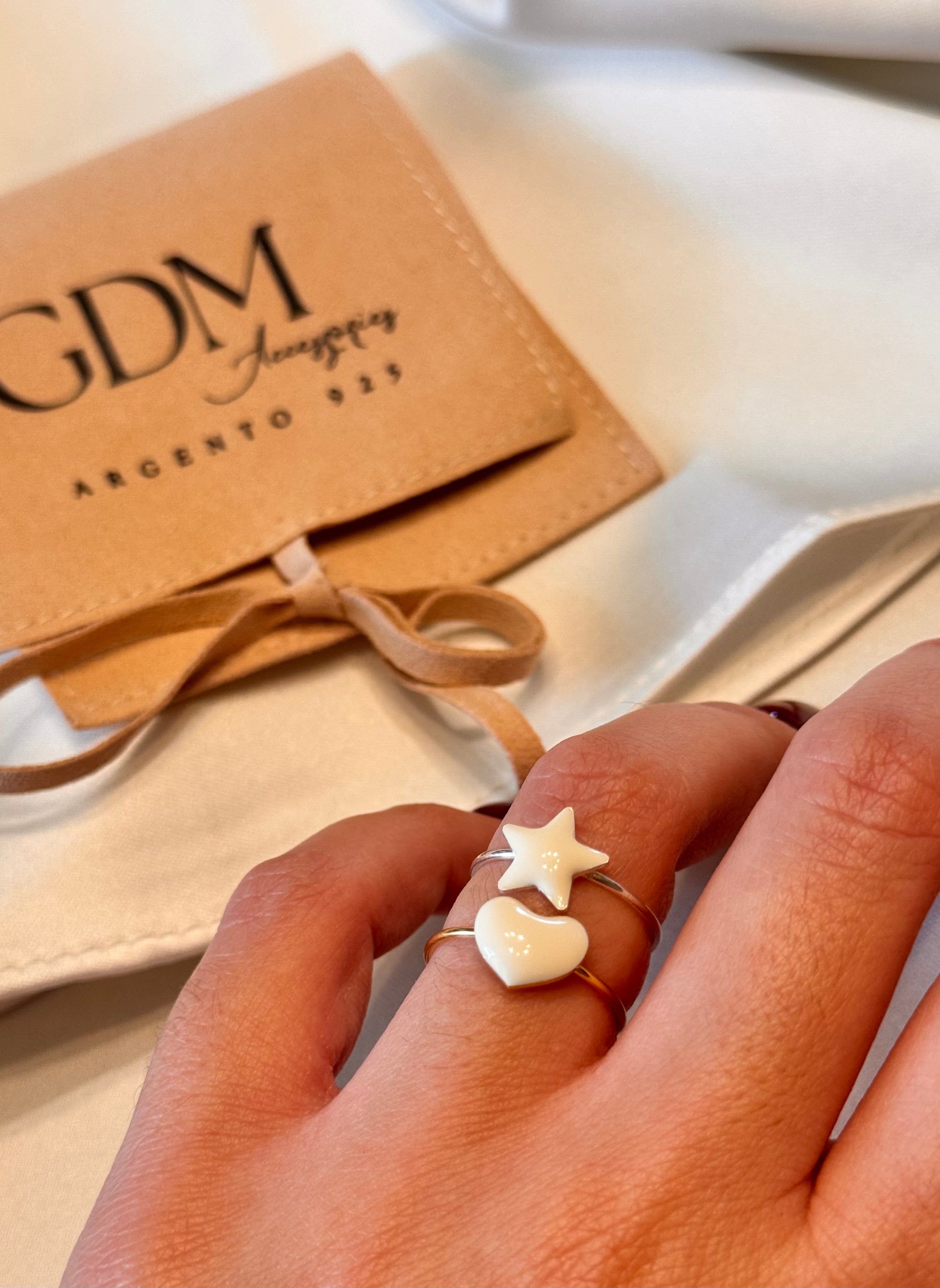 Anello Cuore Stella Smaltati