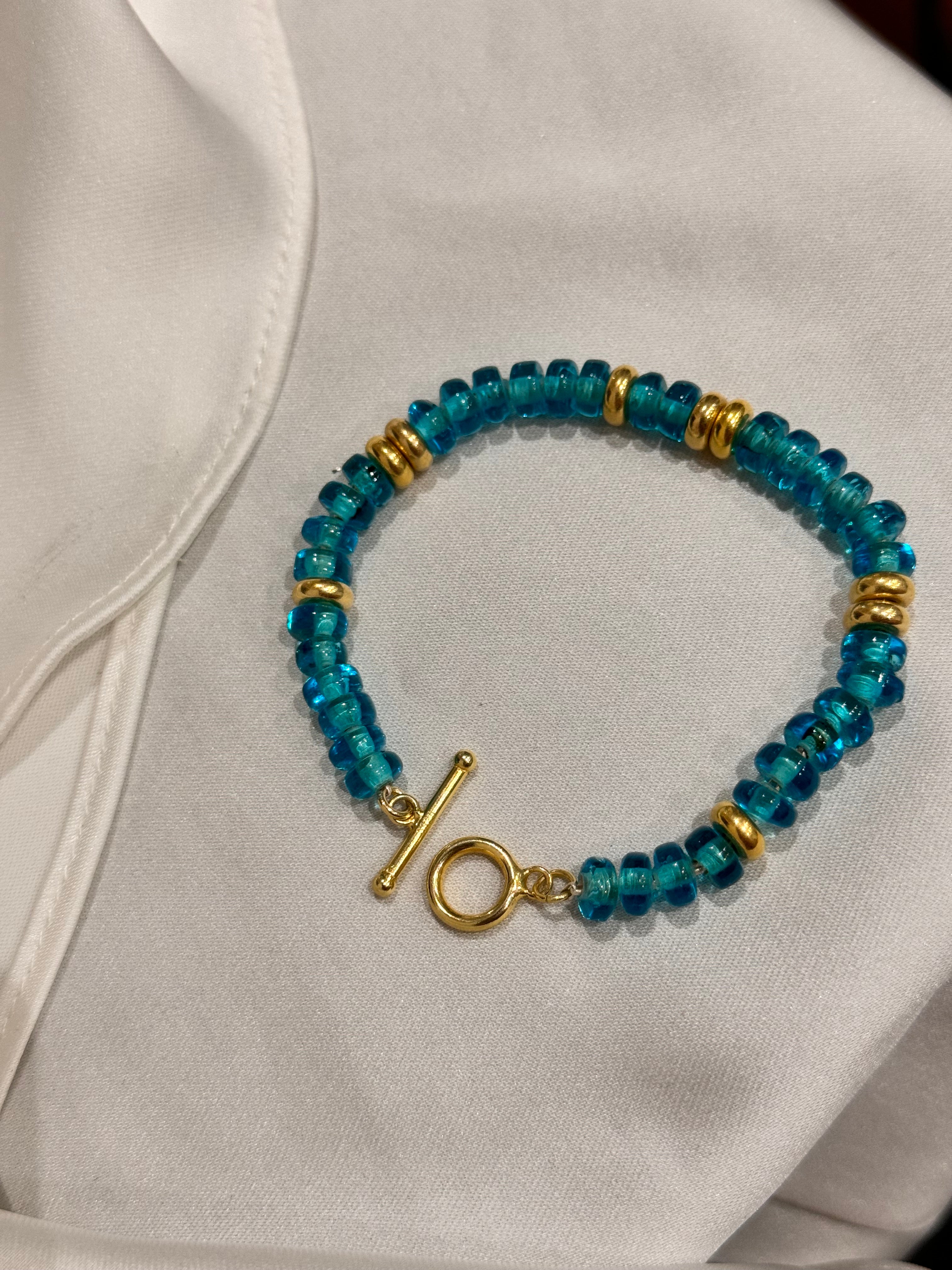 Bracciale Rondelle Oro e Pietre