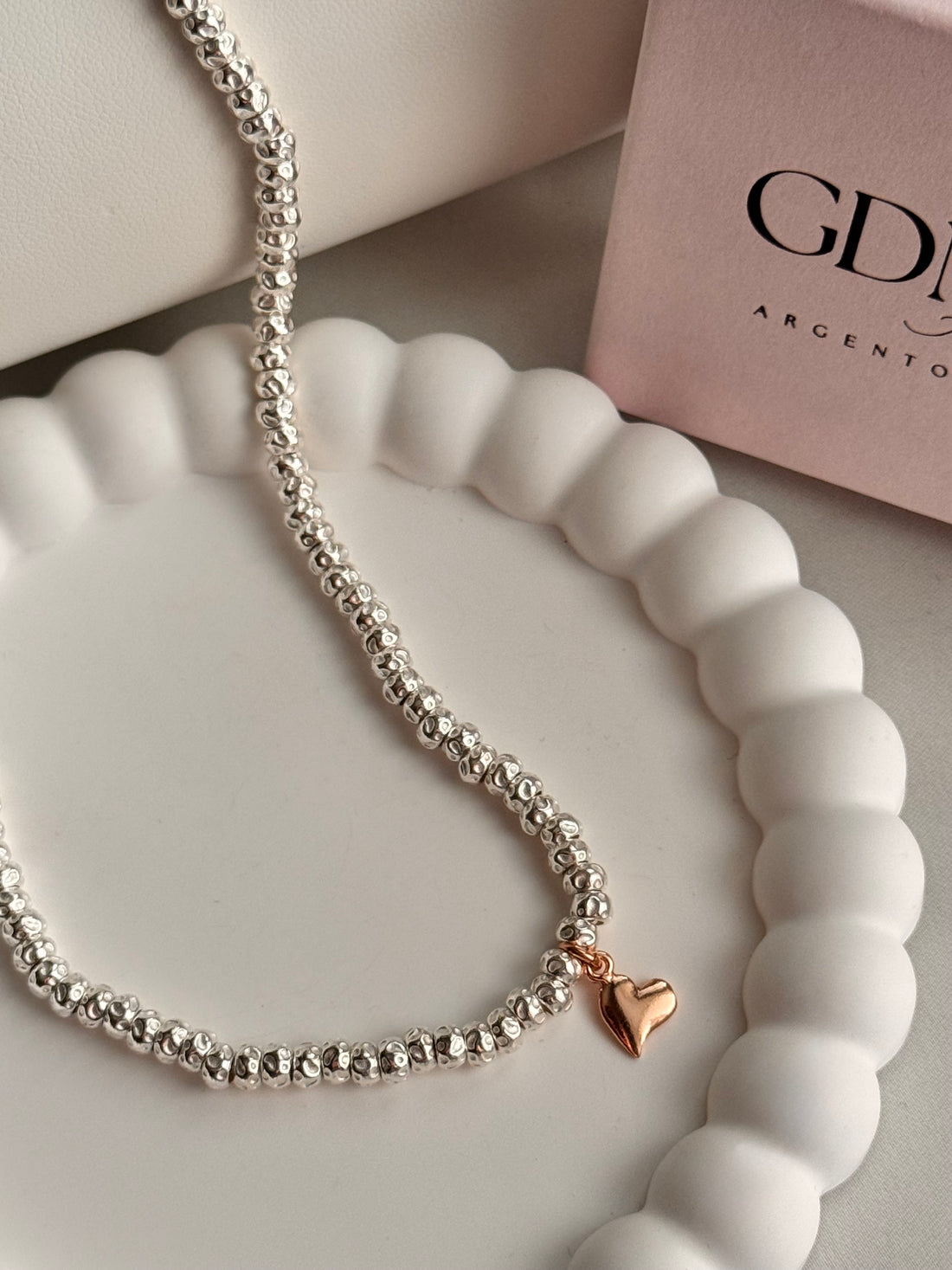 CREA LA TUA COLLANA GRANELLI BOMBATI E TONDEGGIANTI - Argento e Rosa