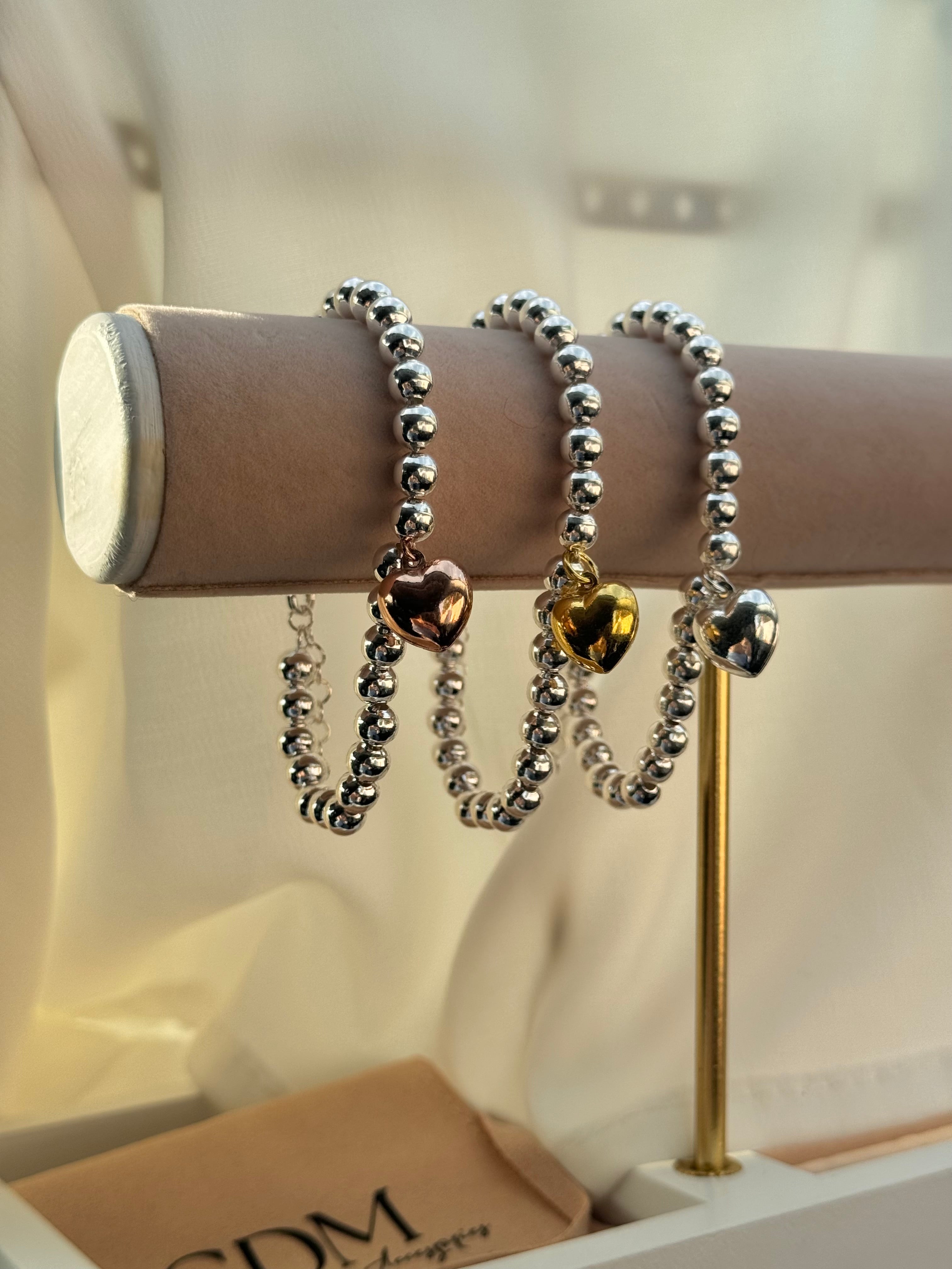 Bracciale Sfere e Cuore