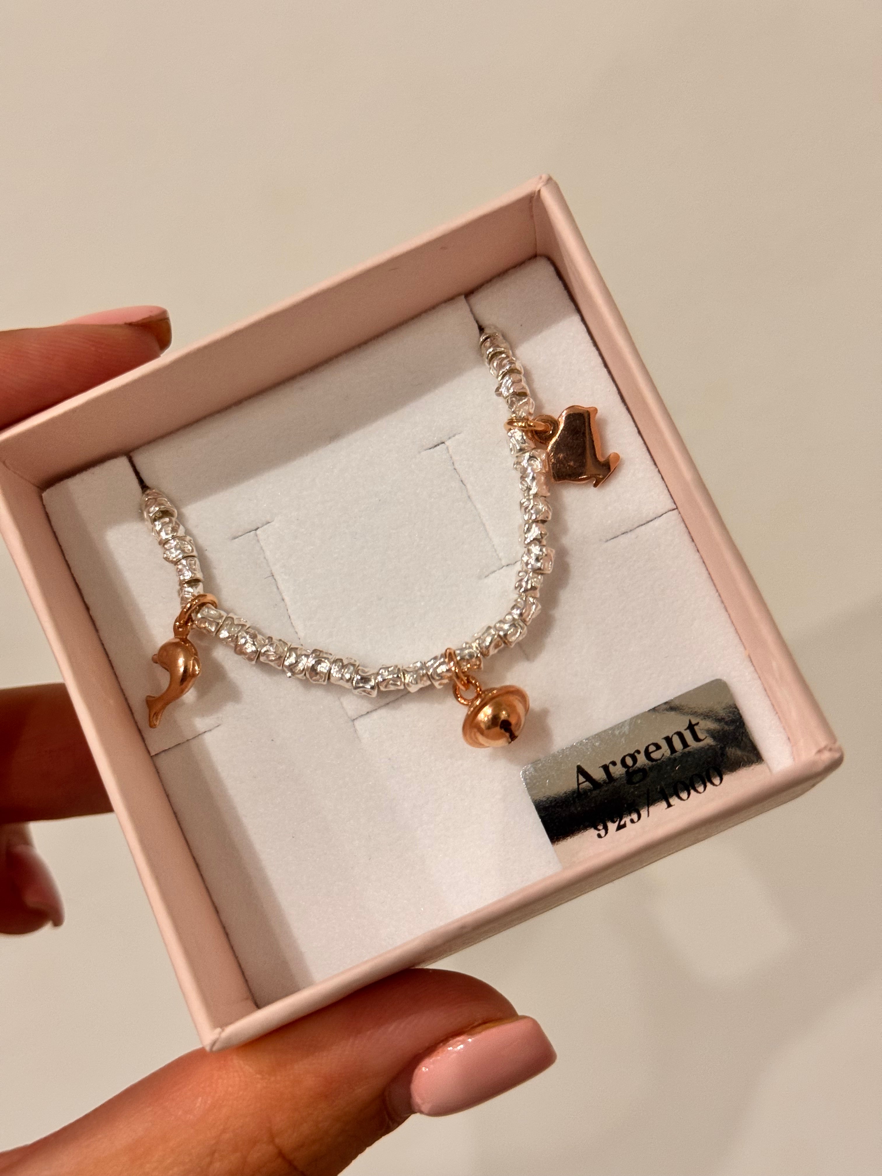 CREA IL TUO BRACCIALE GRANELLI - charms rosa