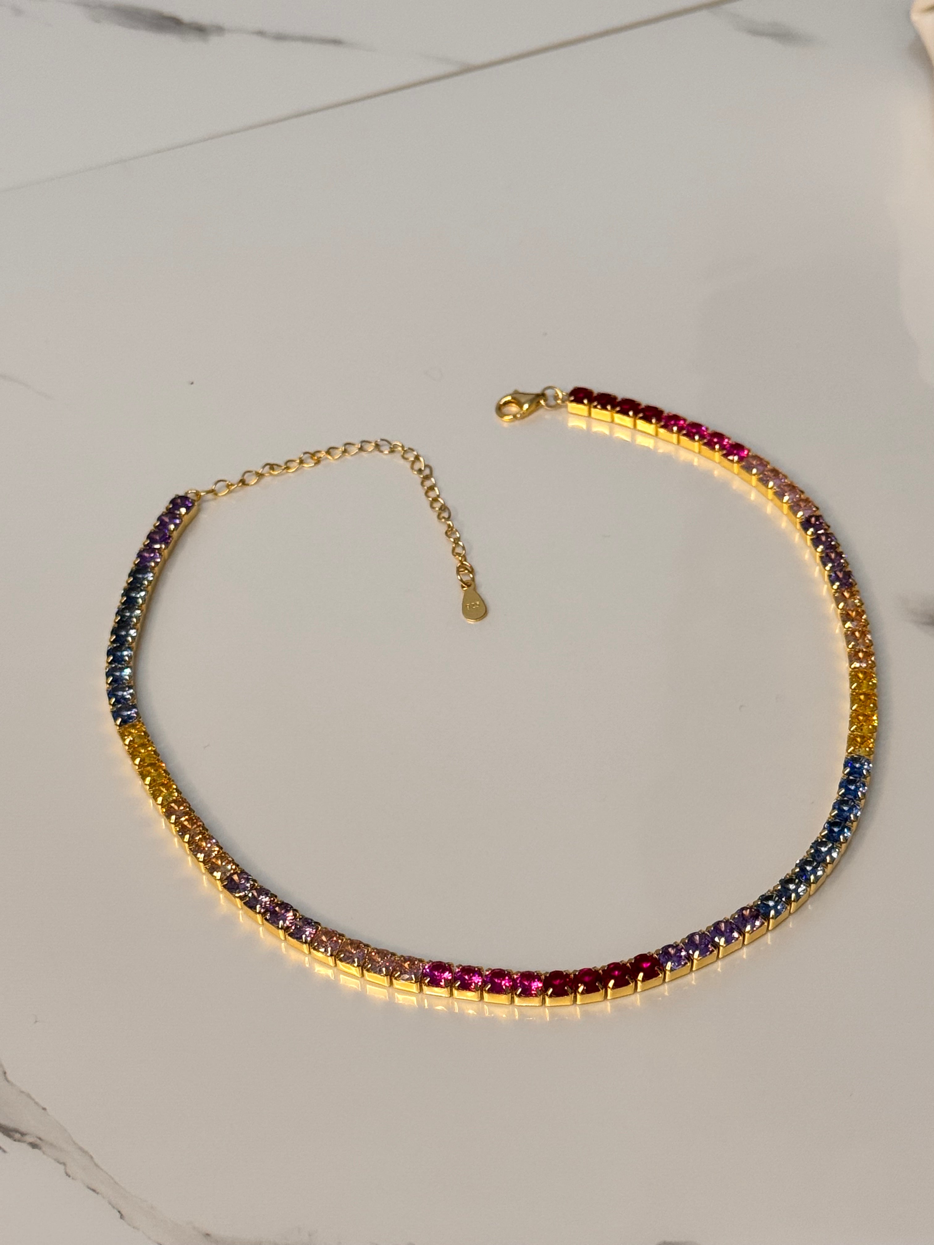 Collana Tennis Multicolor