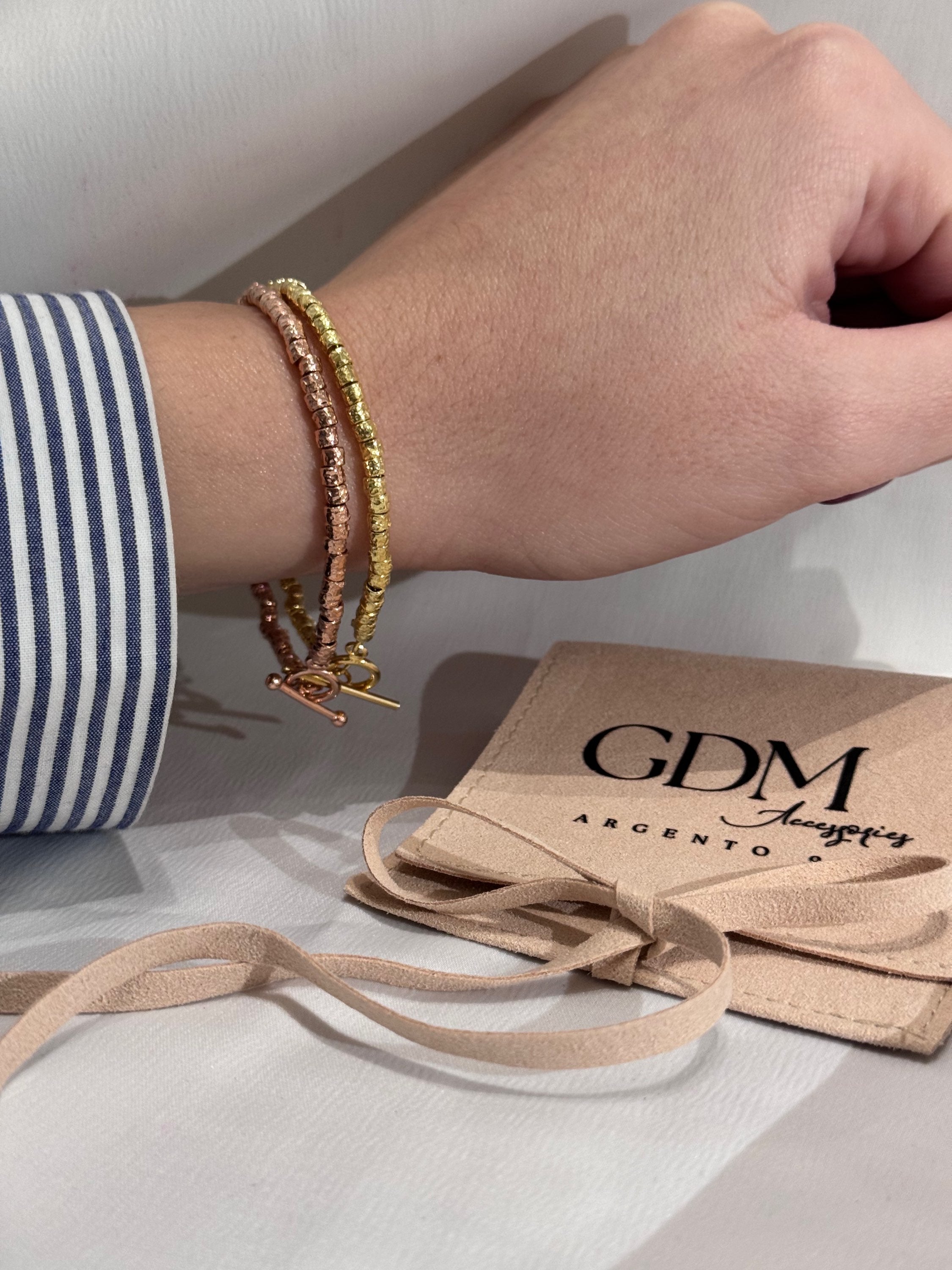 Bracciale Pepite rosa - gold