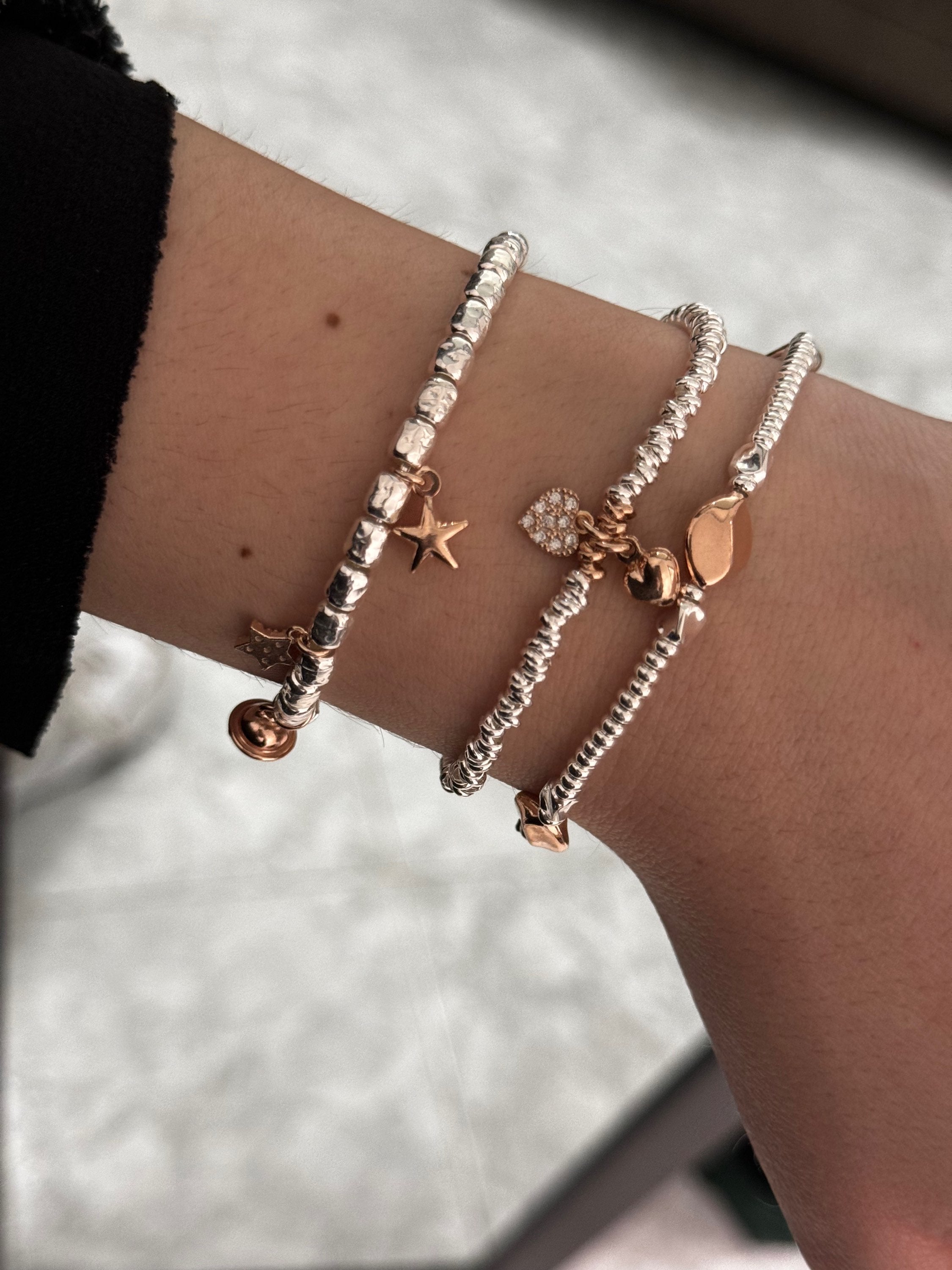 Bracciale Intreccio Cuoricini