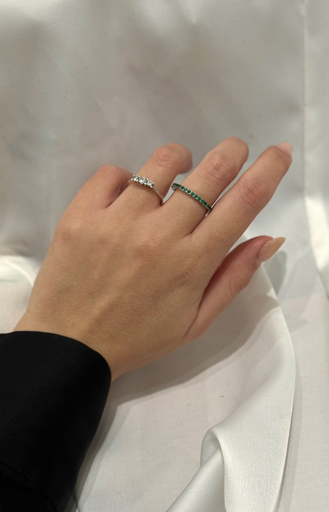 Anello con Zirconi Verdi