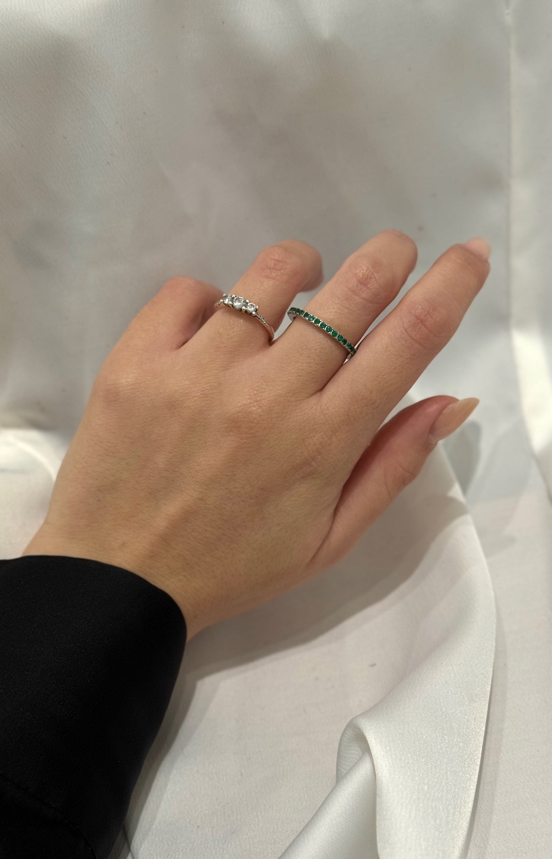 Anello con Zirconi Verdi