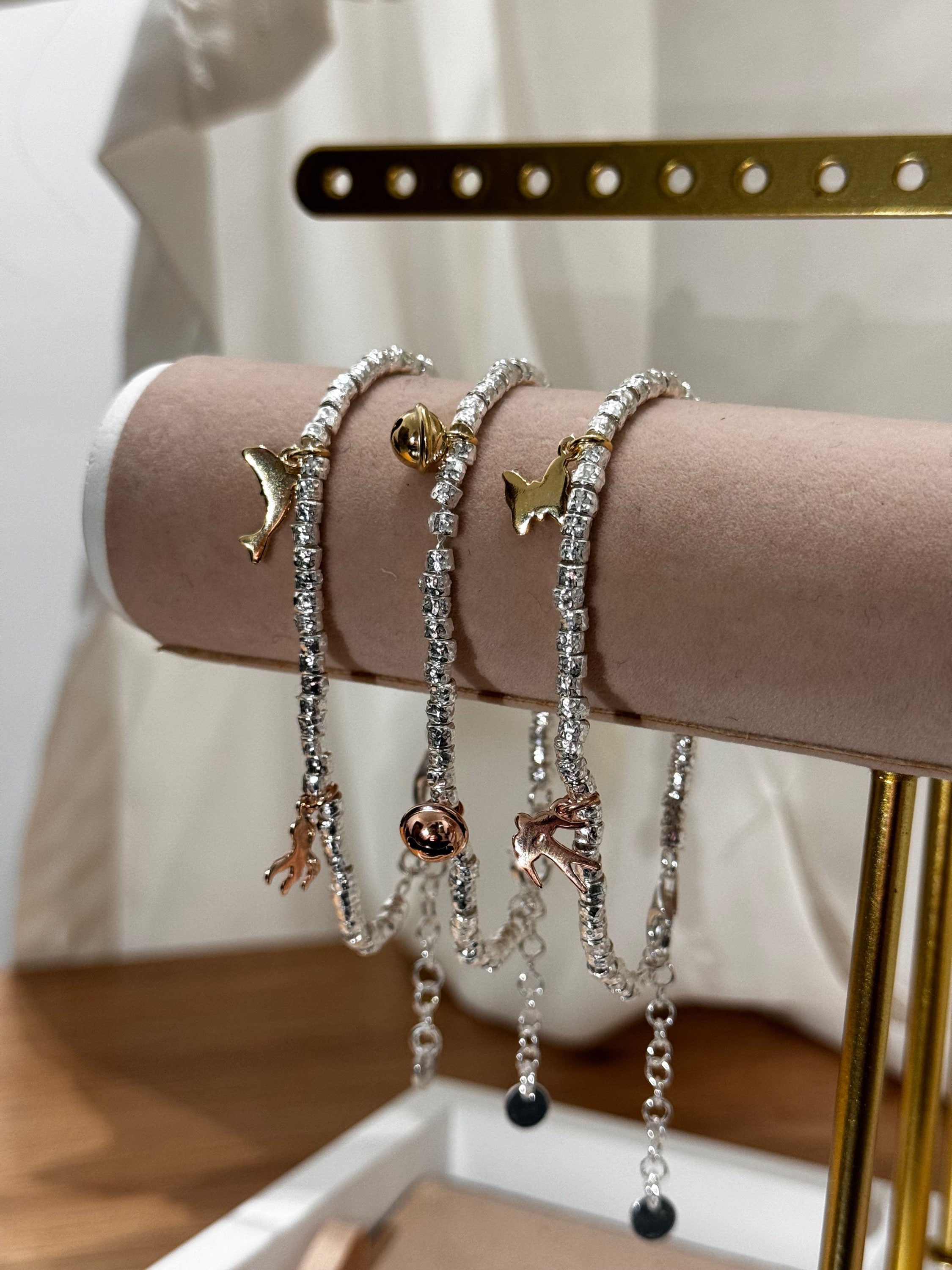 Bracciale Charms Rosa - Gold