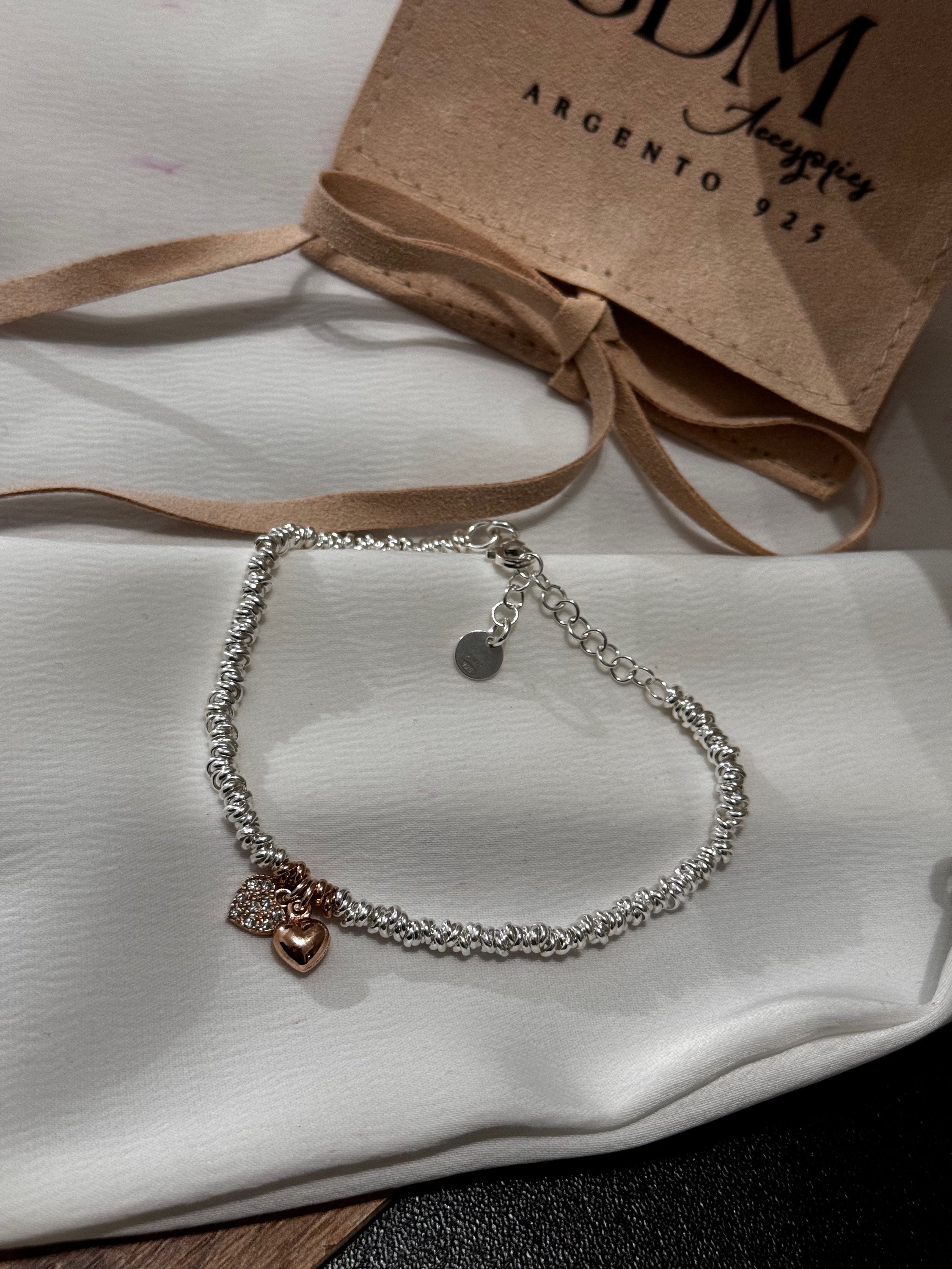 Bracciale Intreccio Cuoricini