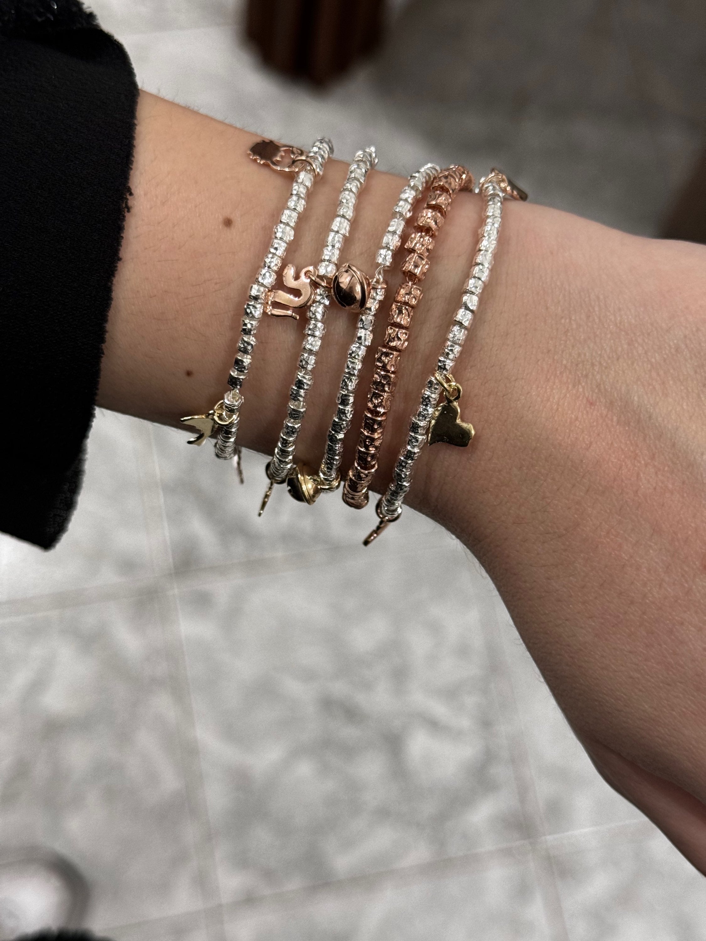 Bracciale Charms Rosa - Gold