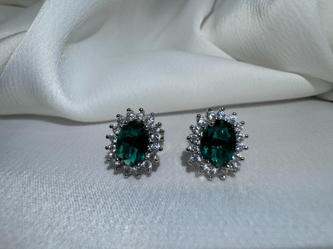 Orecchini con Zirconi Verdi