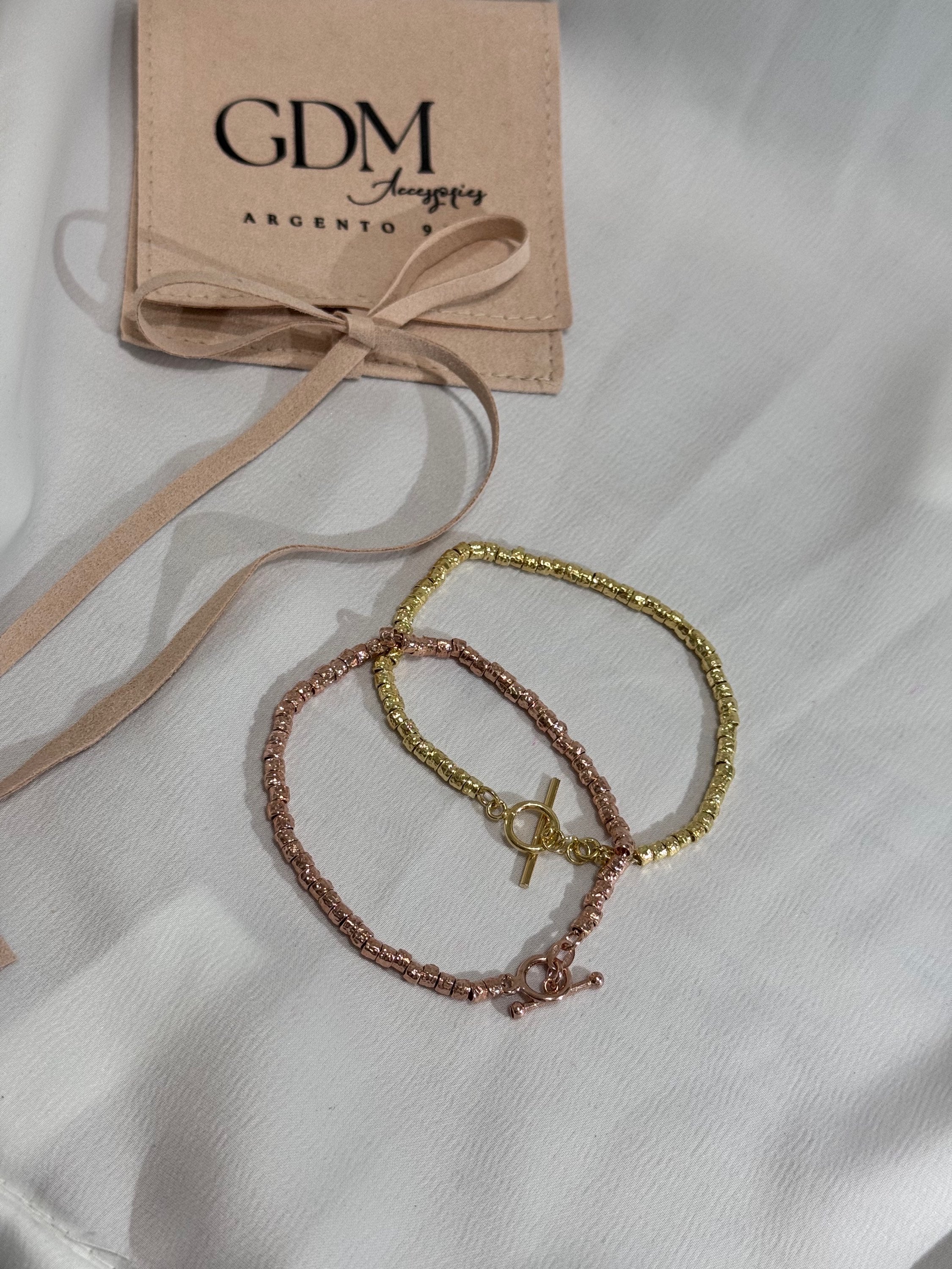 Bracciale Pepite rosa - gold