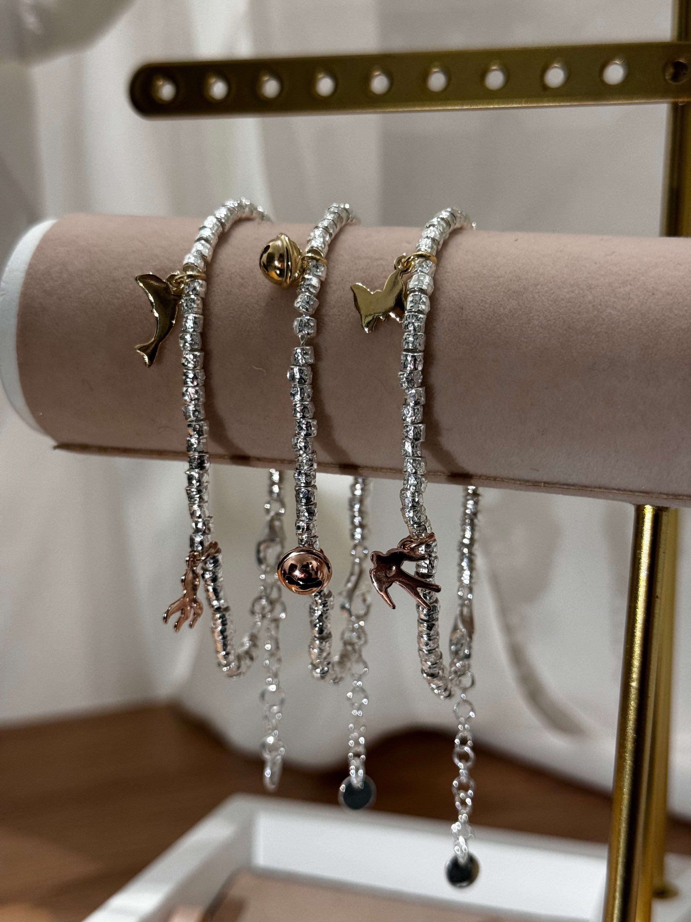Bracciale Charms Rosa - Gold