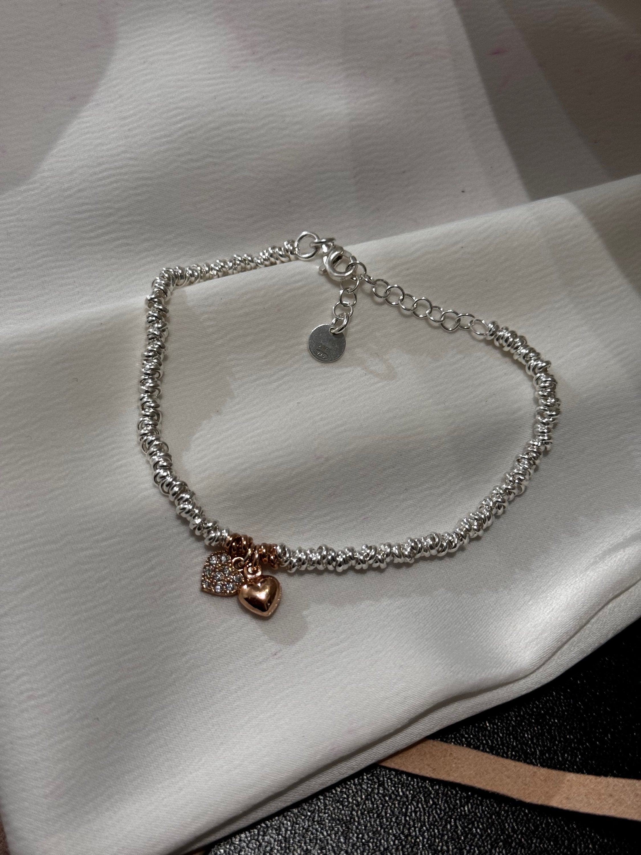 Bracciale Intreccio Cuoricini