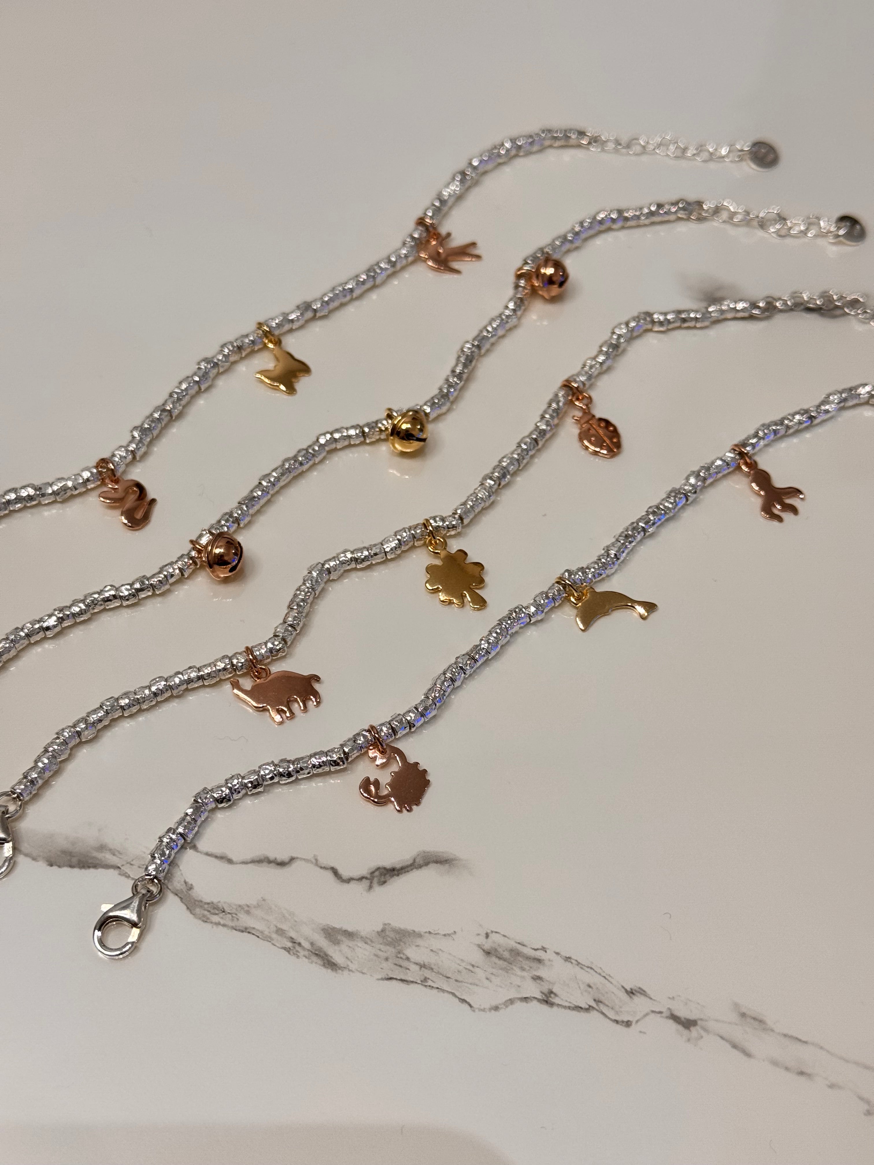 Box Bracciali Charm Rosa - Gold