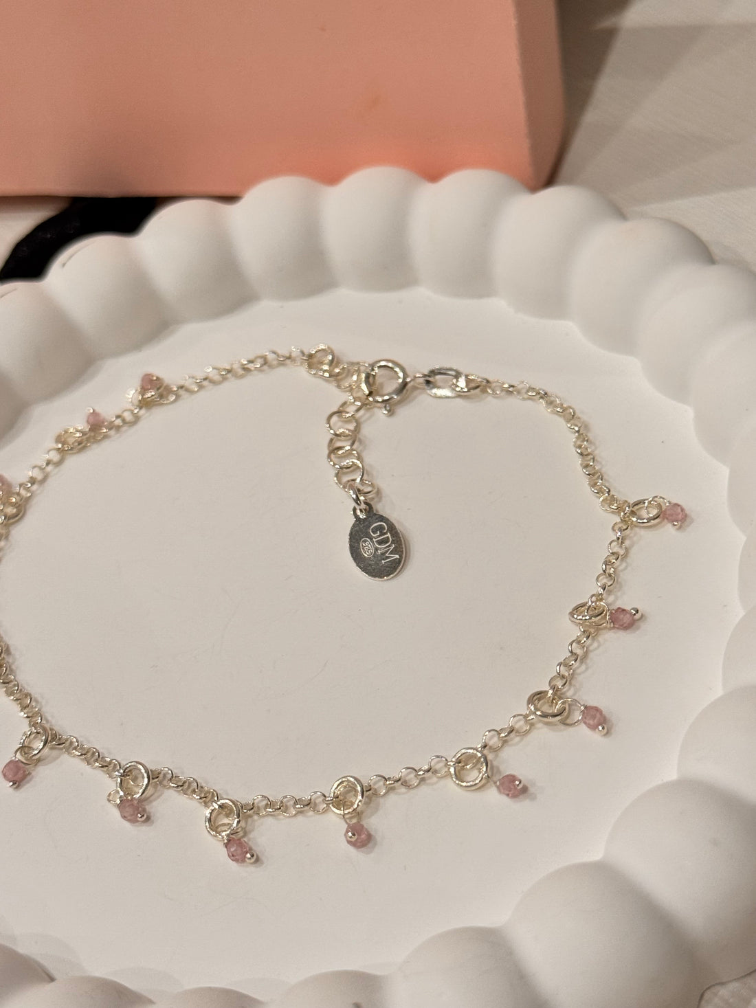 Cavigliera Cristallini di Zirconia Rosa