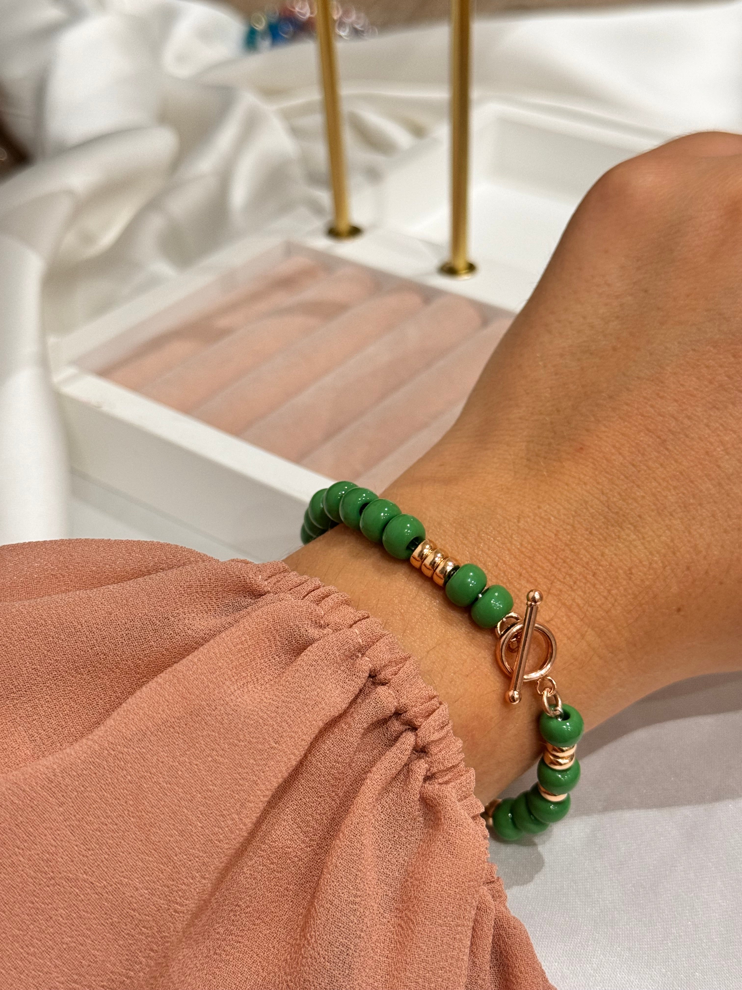 Bracciale Rondelle Rosa e Pietre