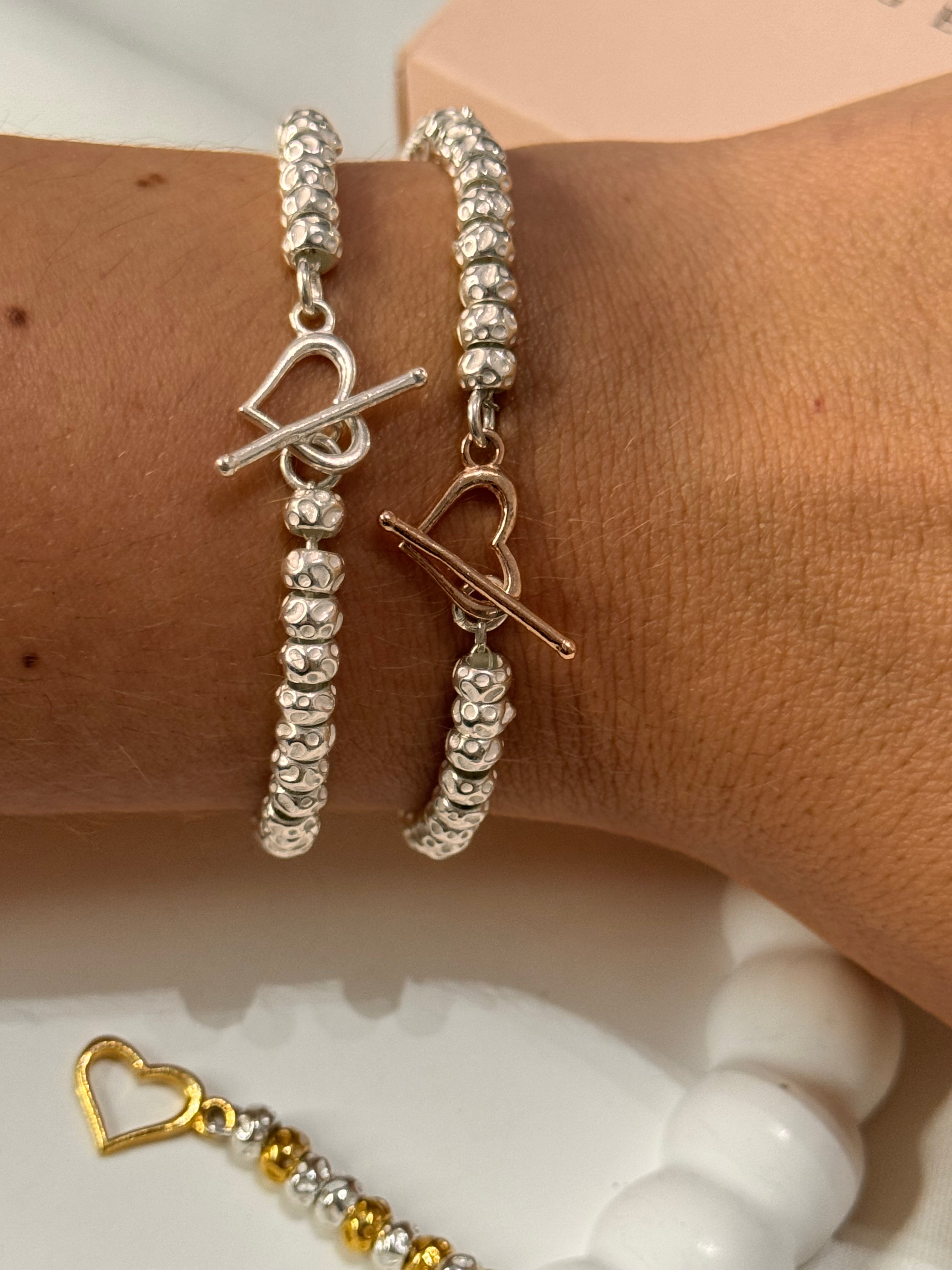 Bracciale Granelli Bombati e Tondeggianti con Nodini