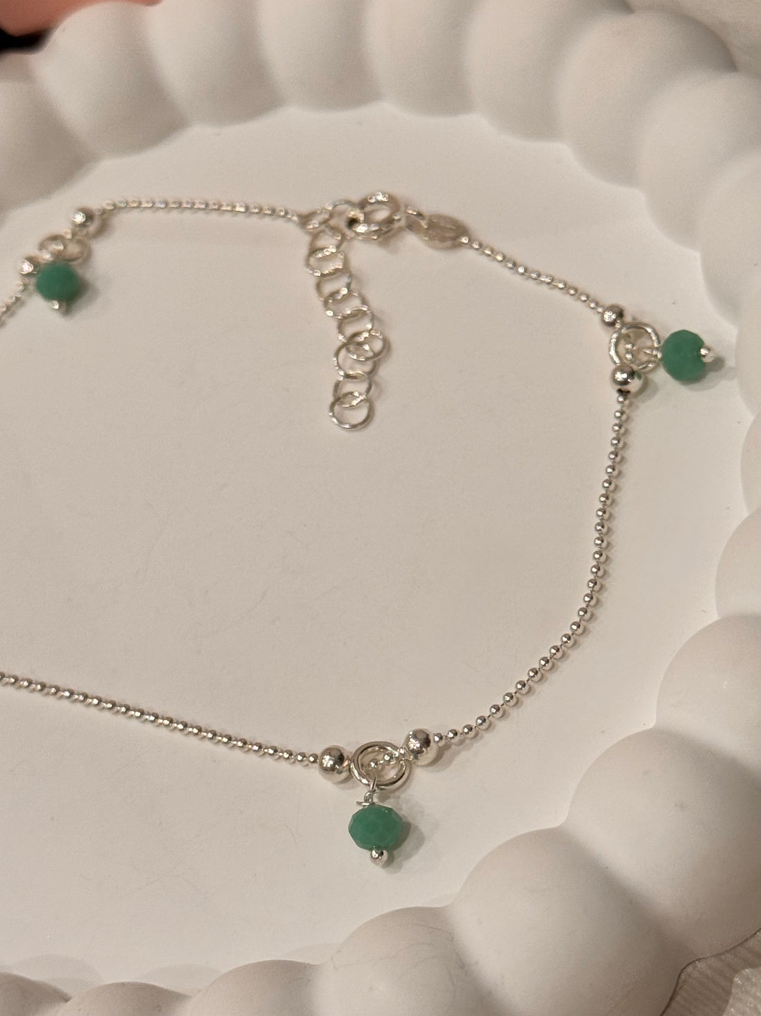 Cavigliera Cristallini di Zirconia Verde Acqua