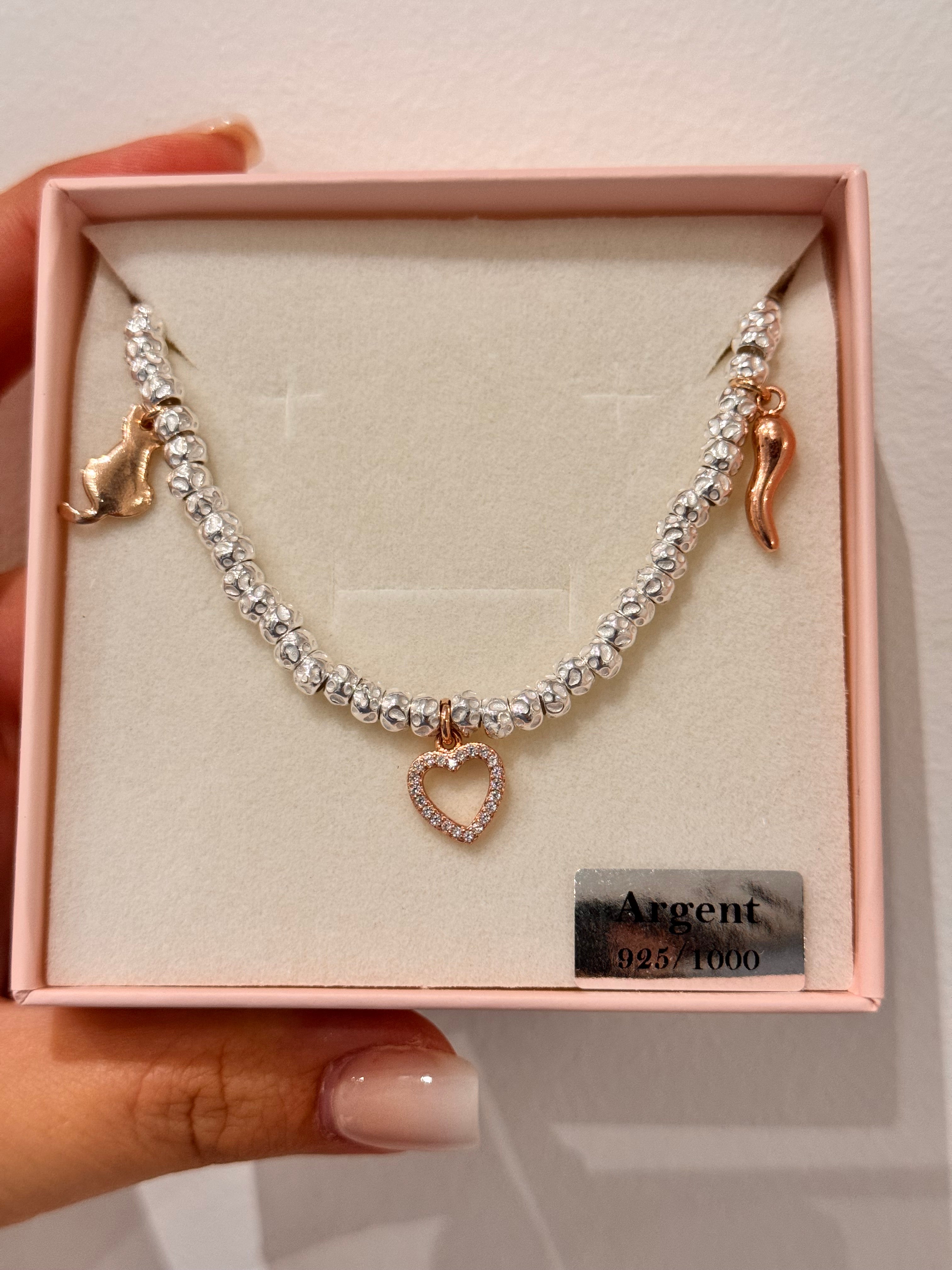 CREA LA TUA COLLANA GRANELLI BOMBATI E TONDEGGIANTI - Argento e Rosa