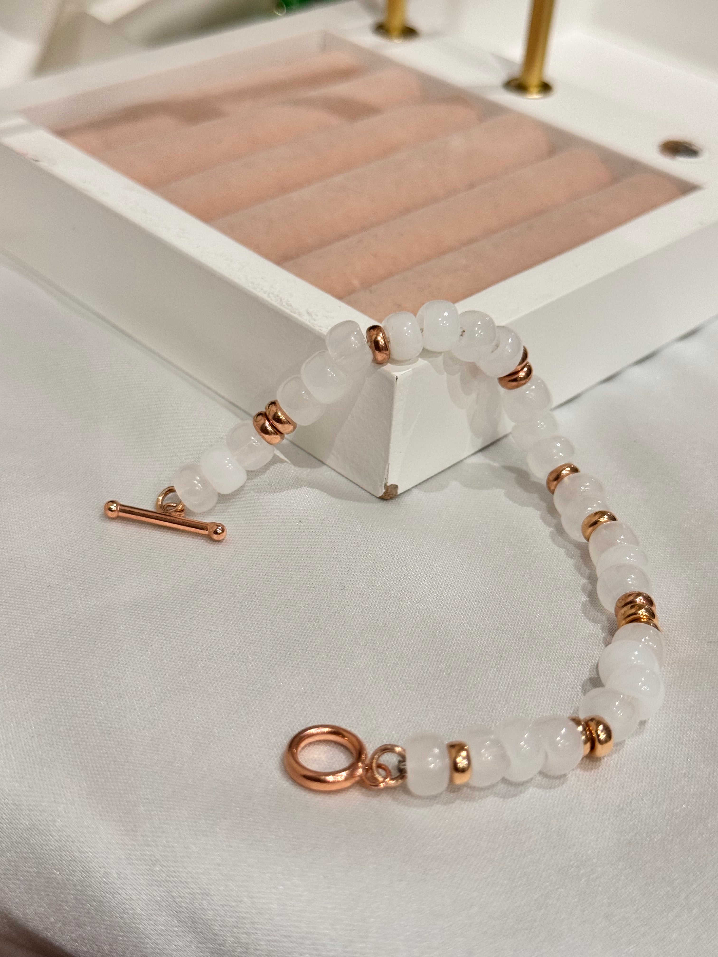 Bracciale Rondelle Rosa e Pietre