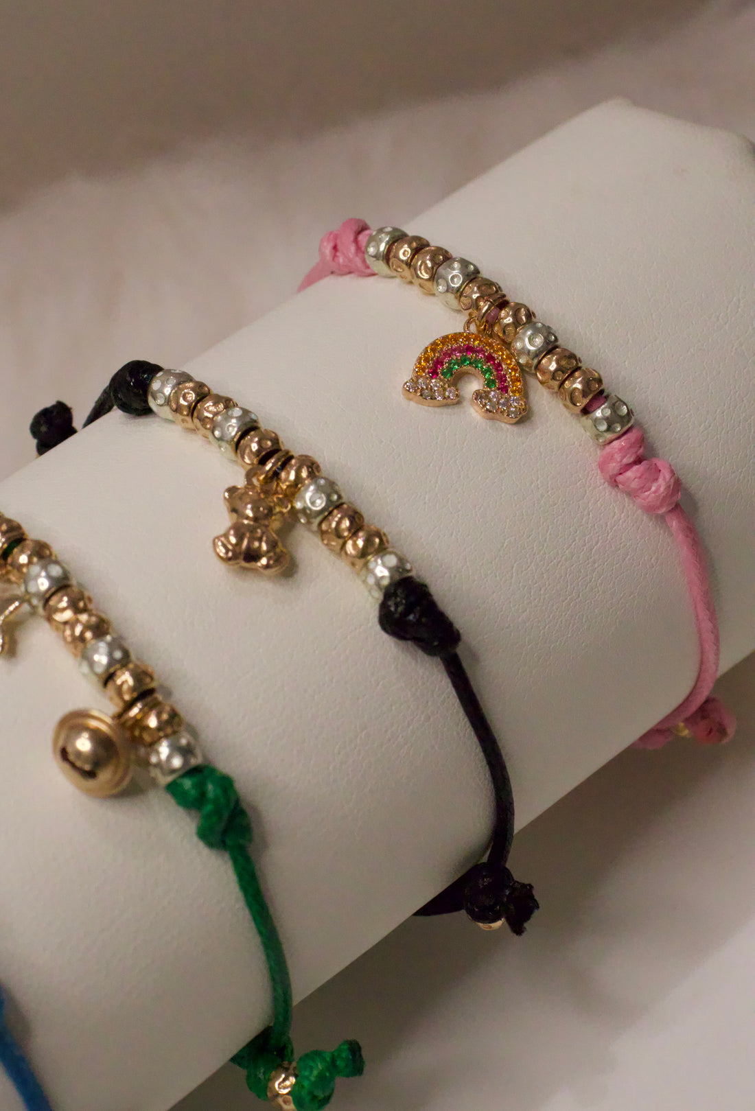 CREA IL TUO CORDONCINO - GRANELLI E CHARMS ROSA