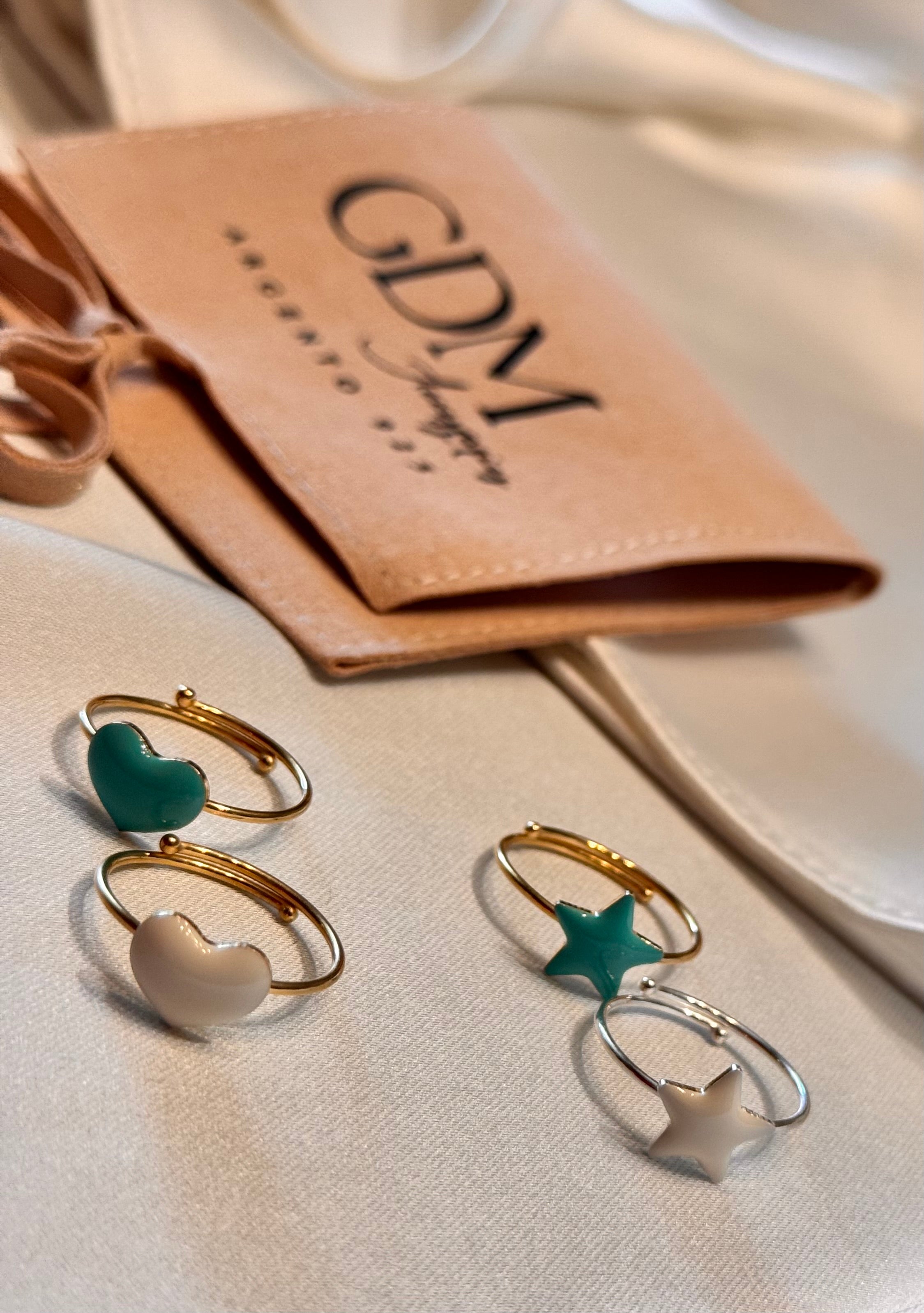 Anello Cuore Stella Smaltati