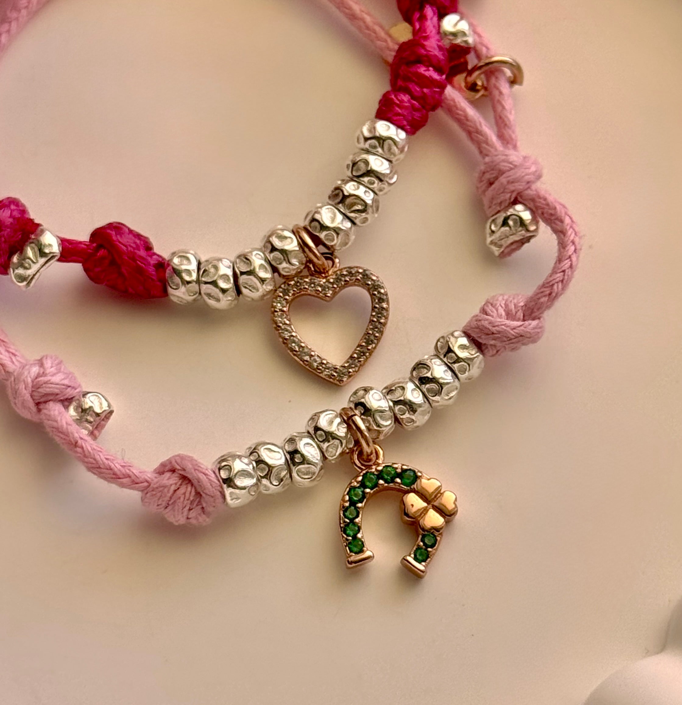 CREA IL TUO BRACCIALE GRANELLI - charms rosa