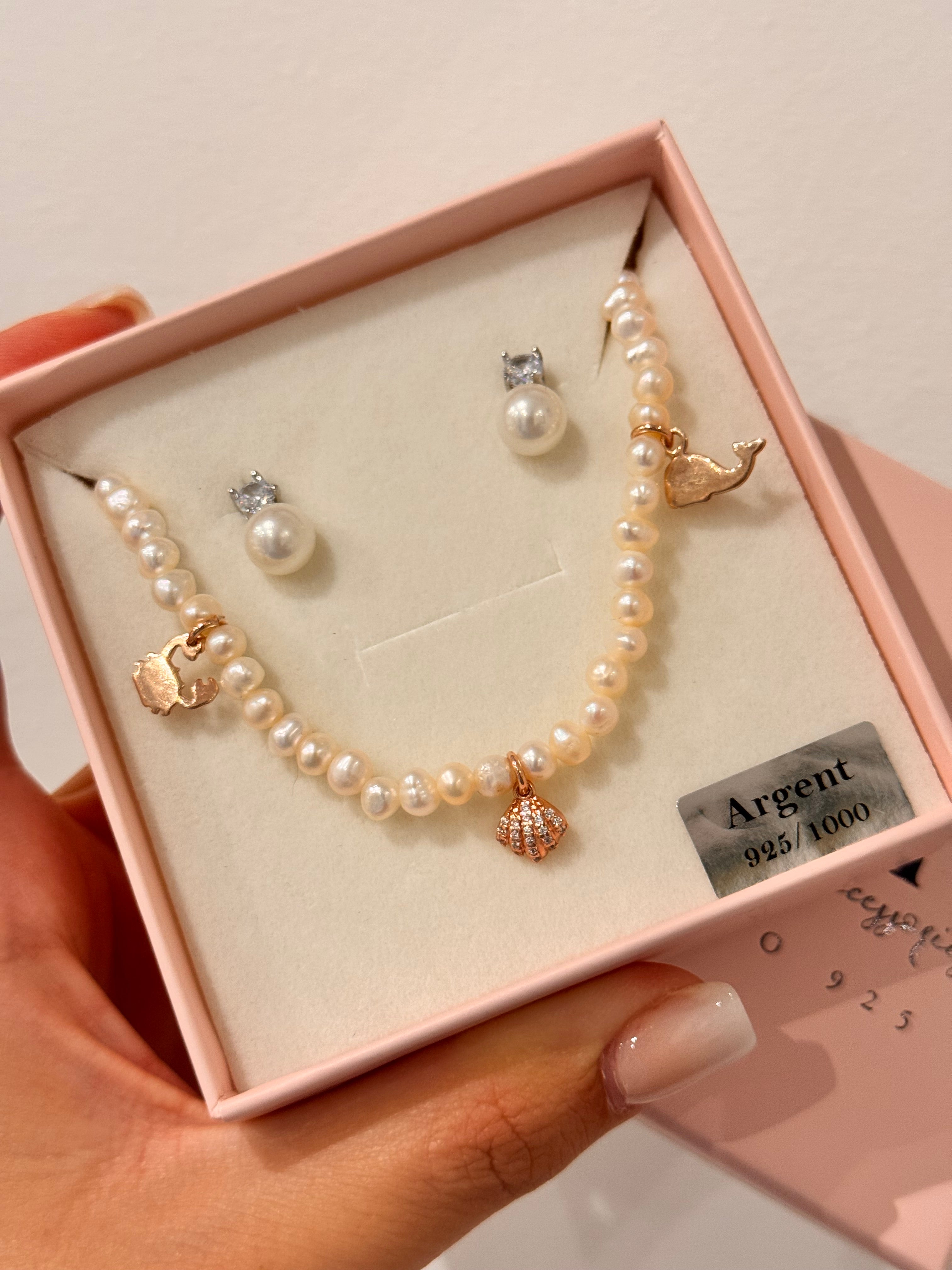 CREA LA TUA COLLANA PERLE DI FIUME - charms rosa