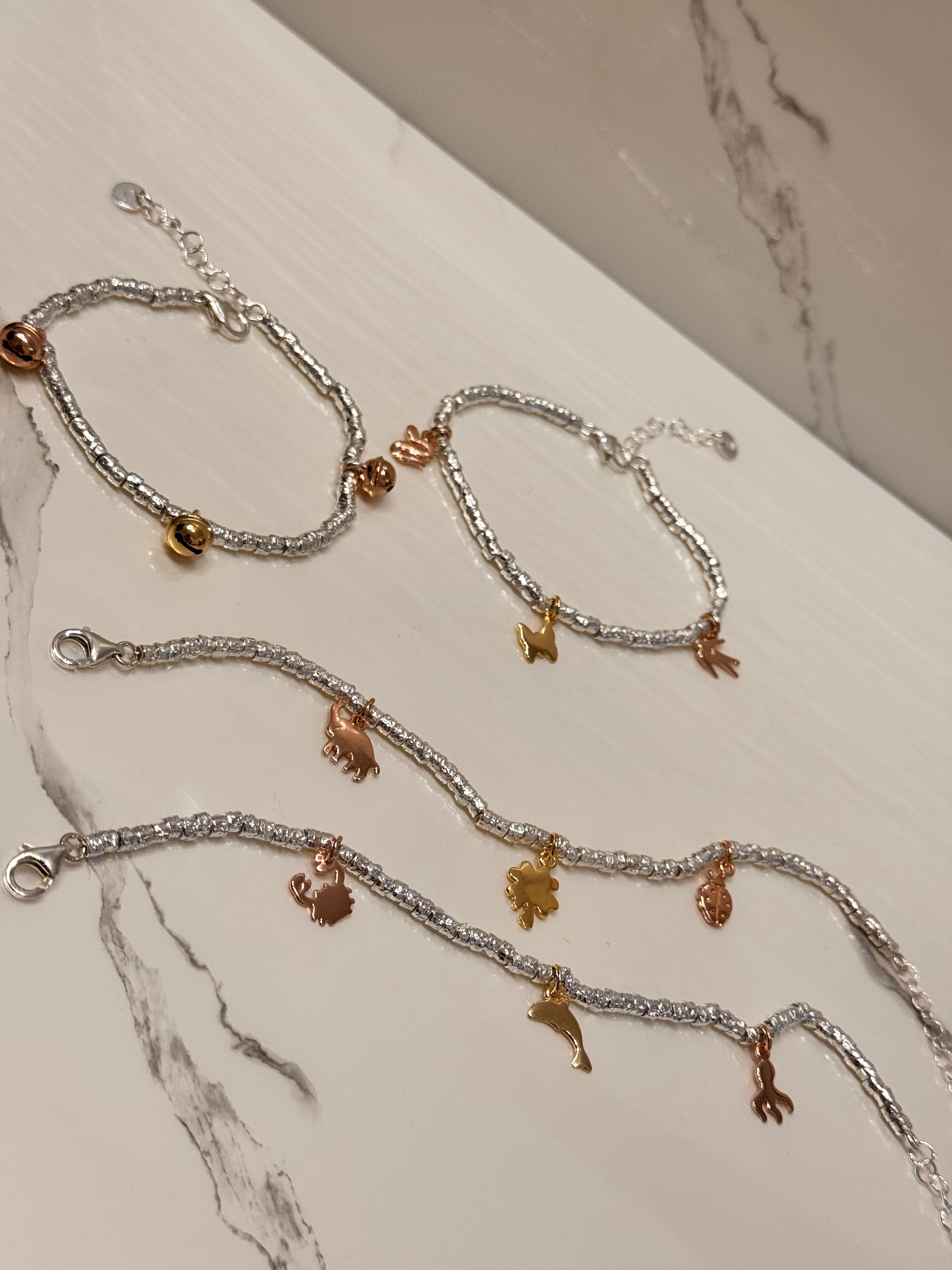 Box Bracciali Charm Rosa - Gold