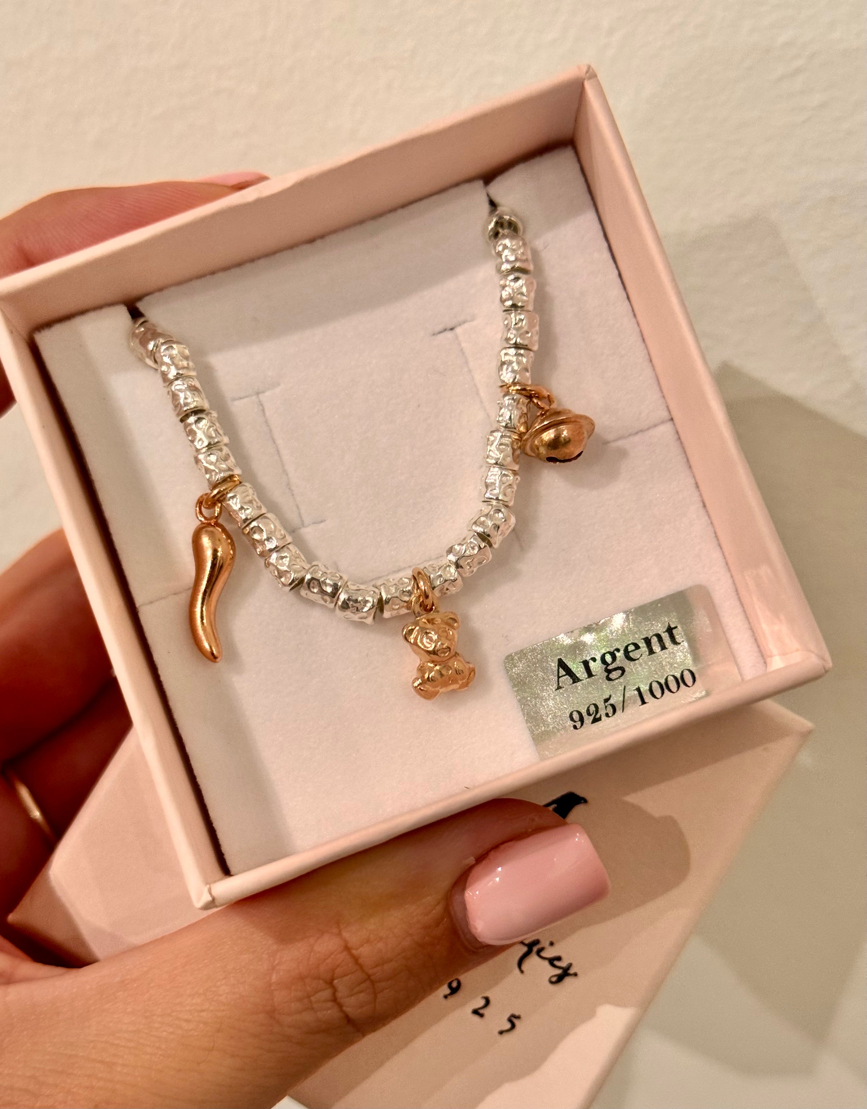 CREA IL TUO BRACCIALE GRANELLI MAXI - charms rosa