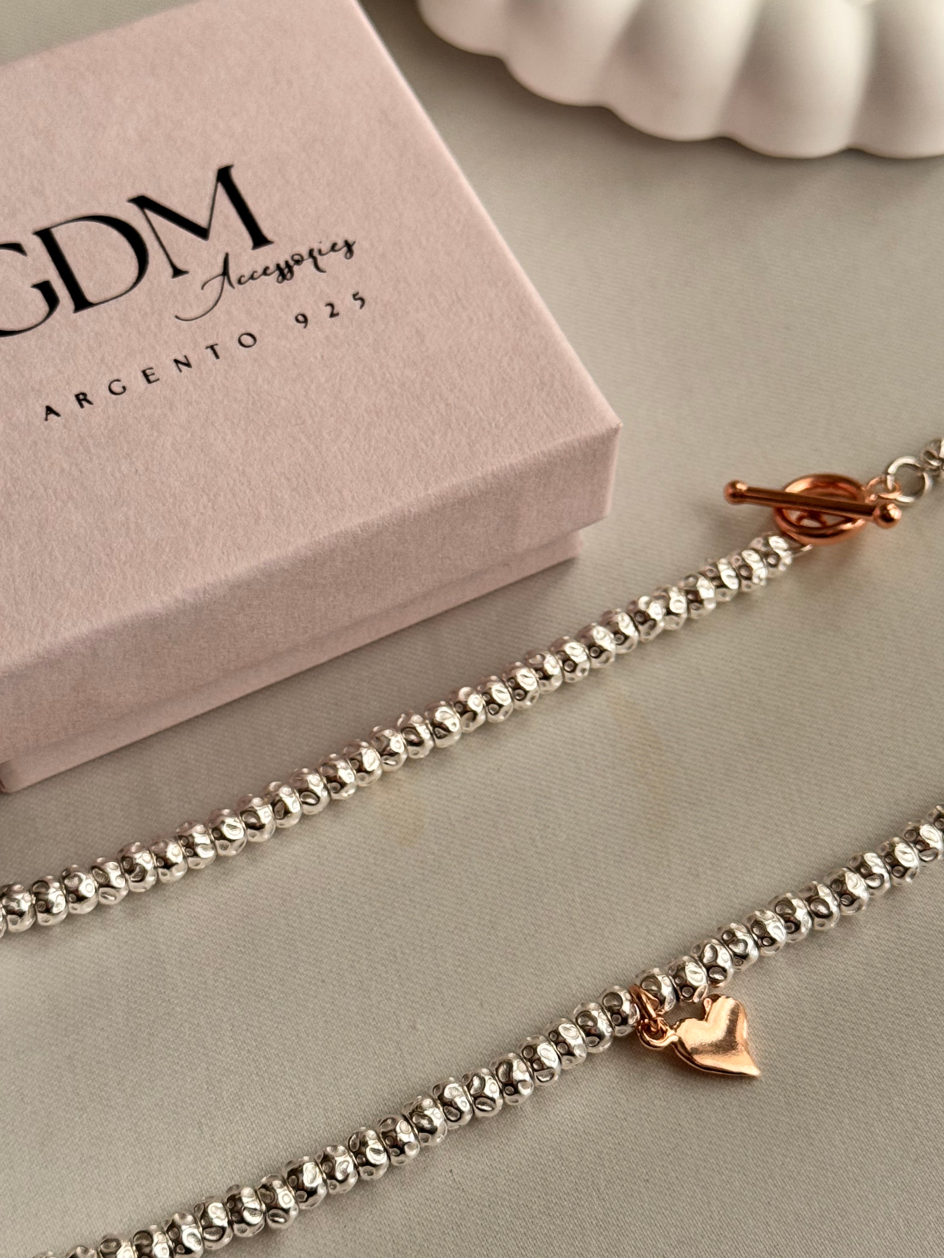 CREA LA TUA COLLANA GRANELLI BOMBATI E TONDEGGIANTI - Argento e Rosa