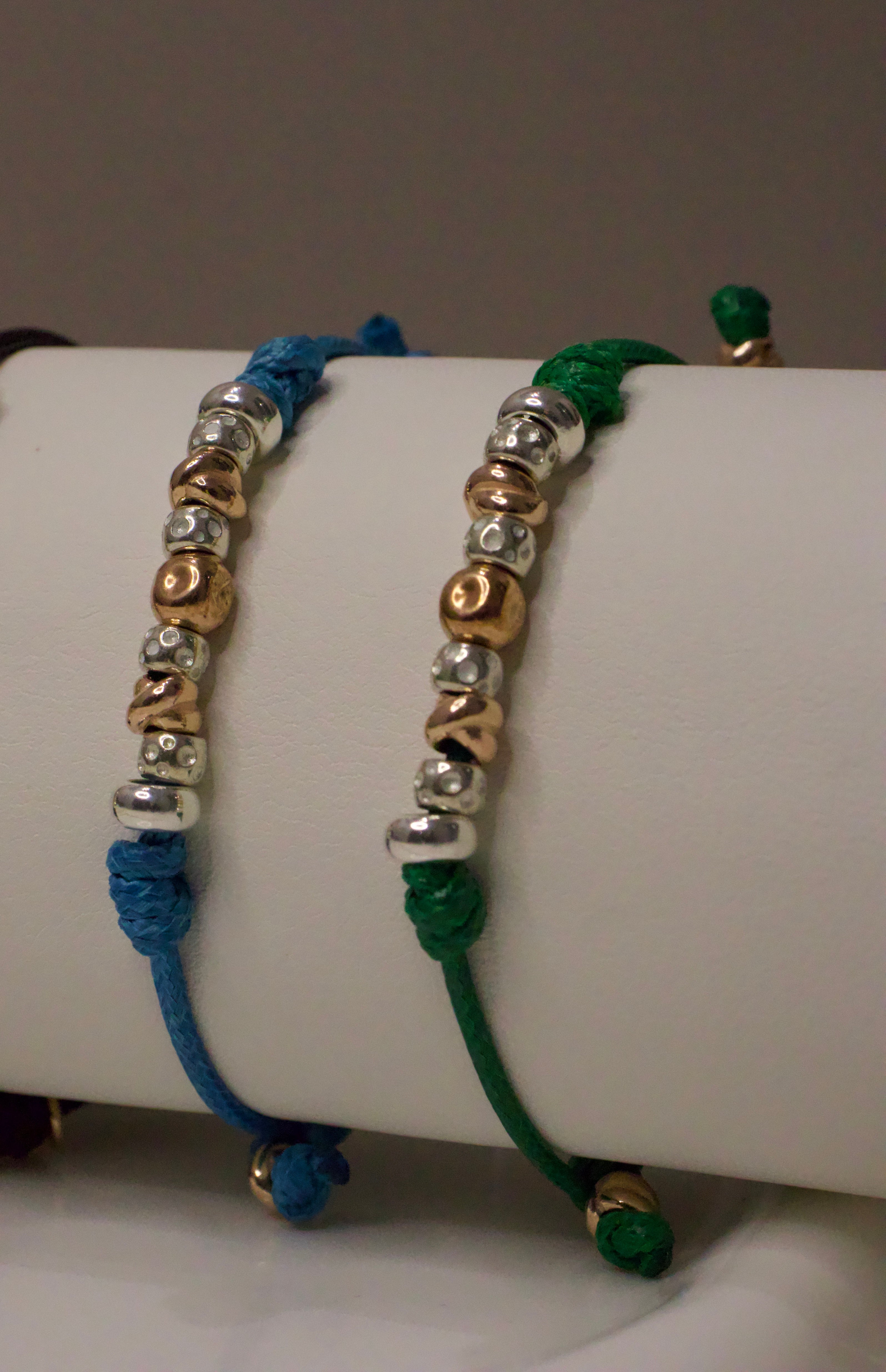 Cordoncino e Granelli e Nodini Argento e Rosa