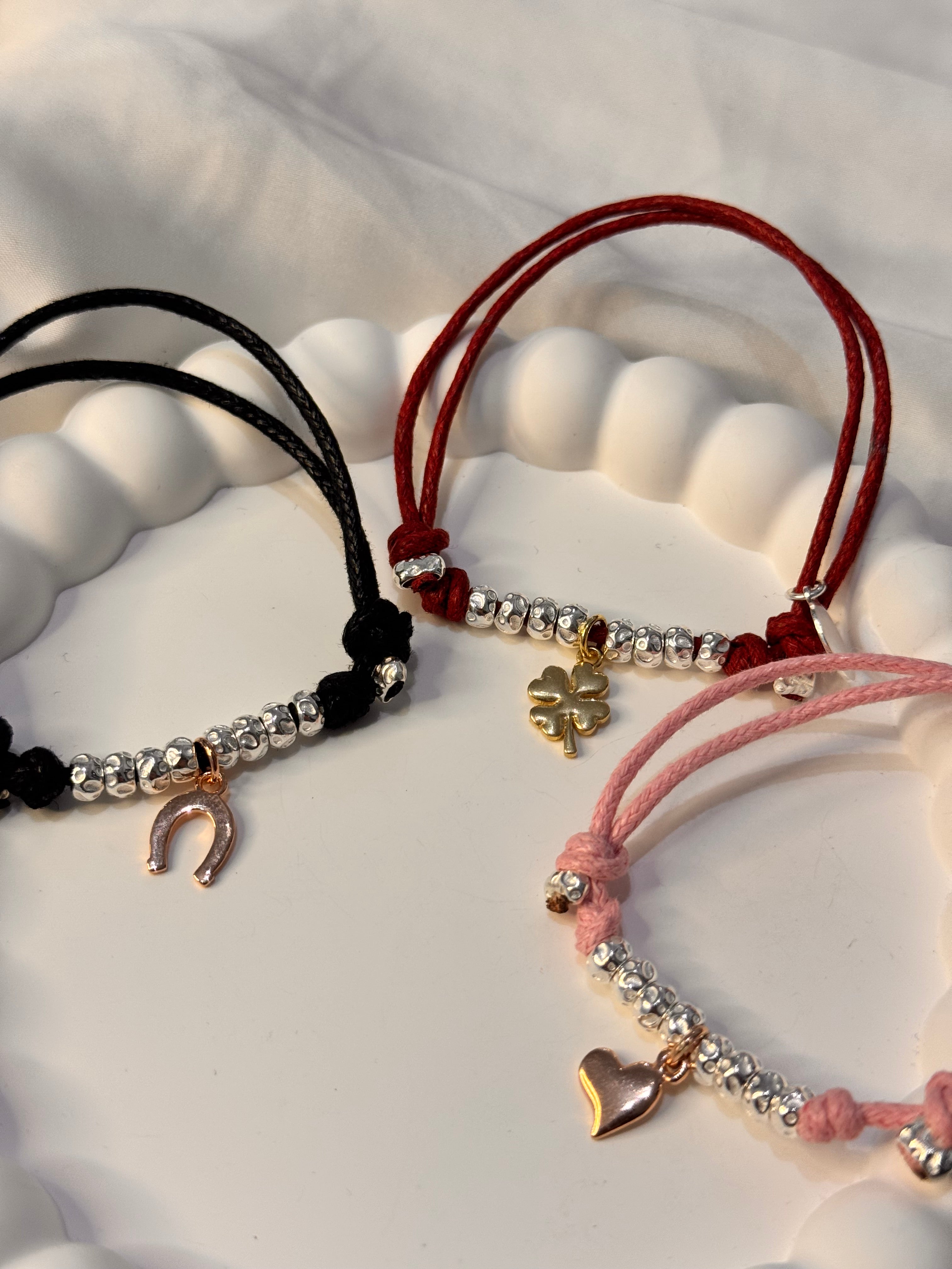 CREA IL TUO BRACCIALE CORDONCINO - charms rosa