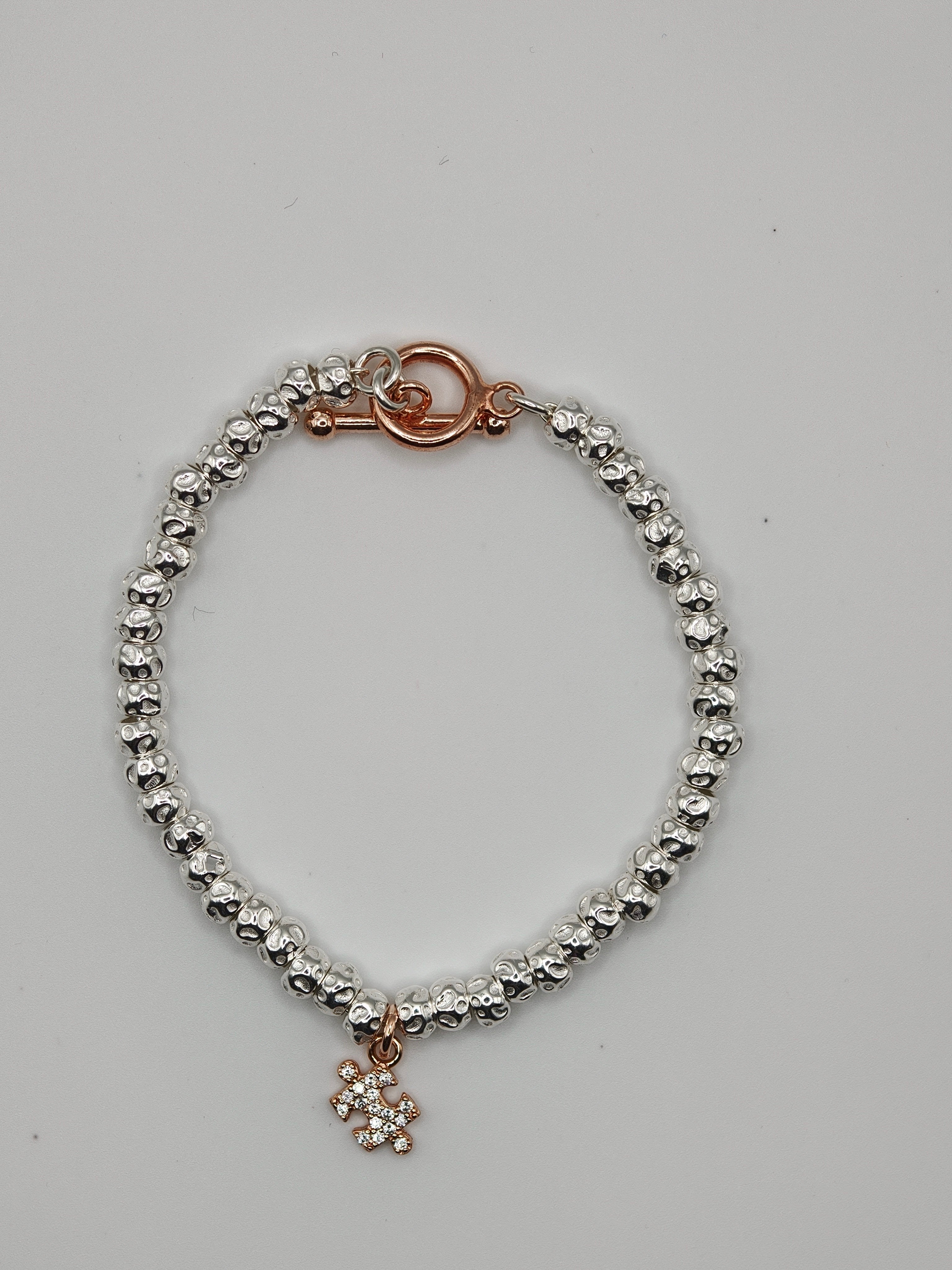 CREA IL TUO BRACCIALE GRANELLI BOMBATI E TONDEGGIANTI - Argento e Rosa
